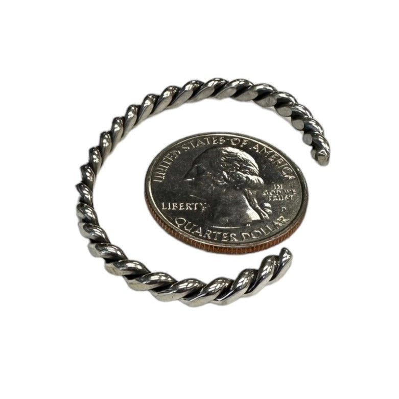 Elaine Tahe Sterling Silver Navajo Flat Rope Baby Bracelet