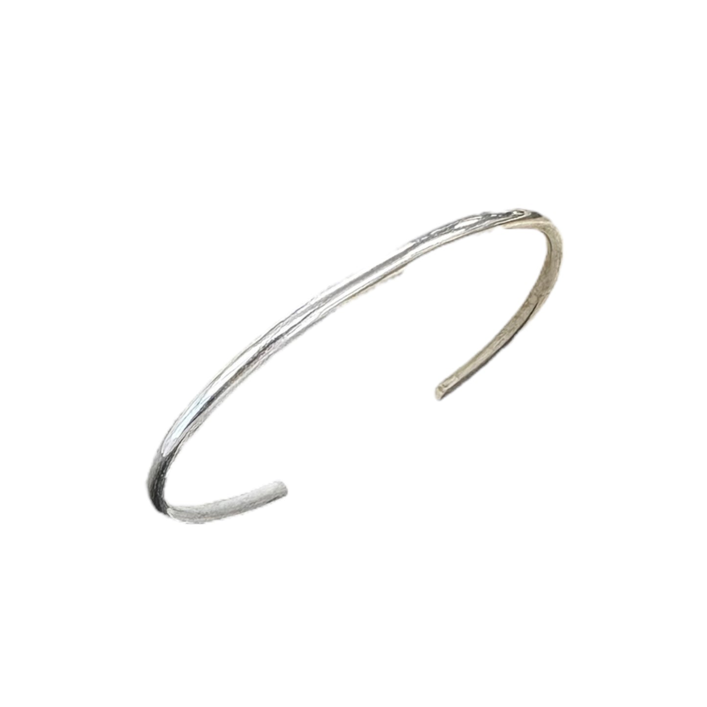 Elaine Tahe Sterling Silver Navajo Round Wire Plain Baby Bracelet