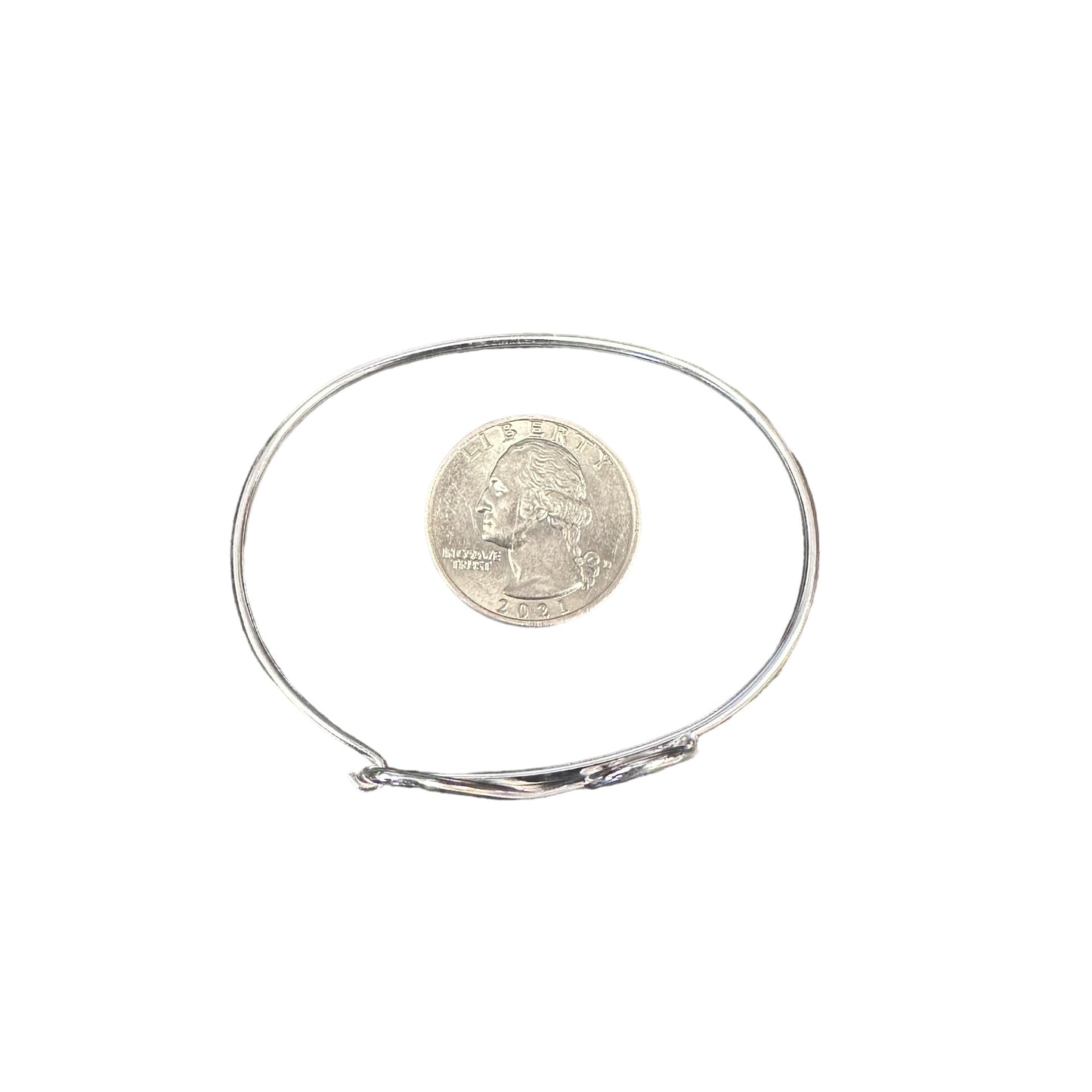 Swirl Latch Bangle Bracelet 9/16" Wide Sterling Silver