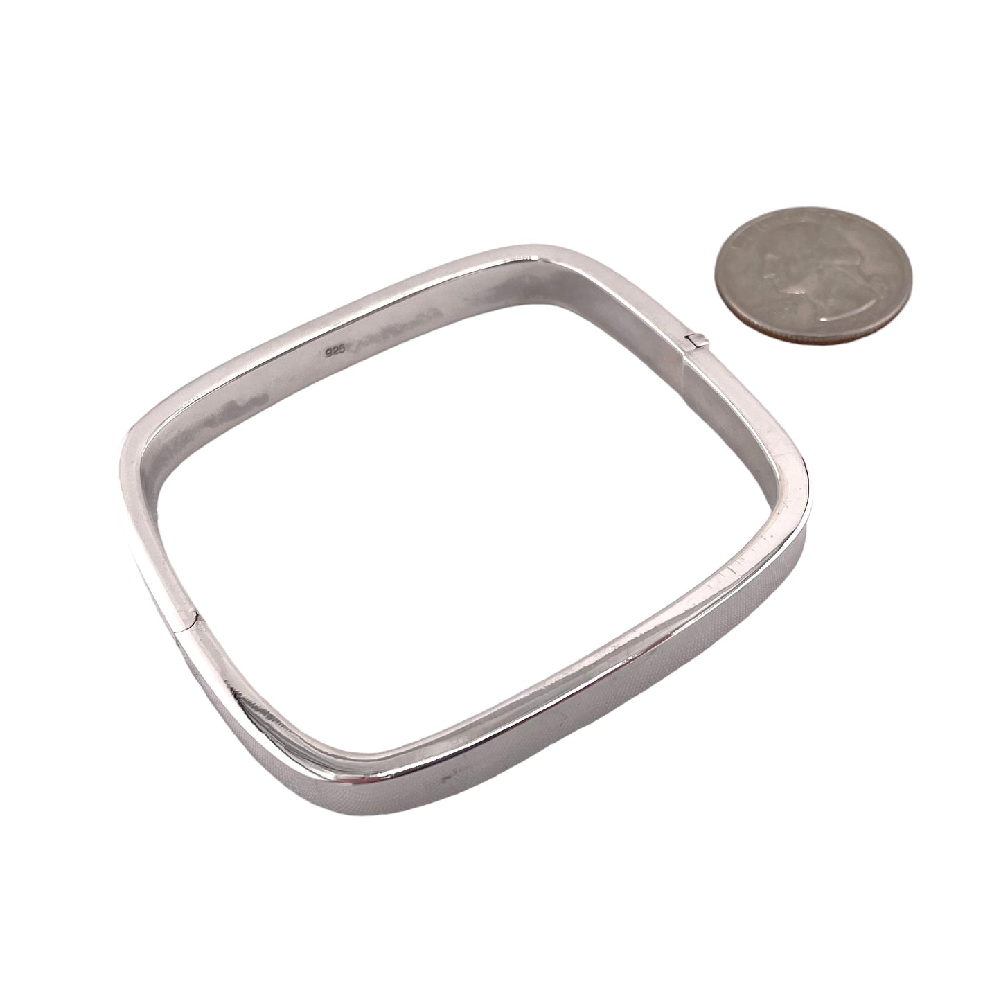 Buckle Latch Bangle Bracelet 5/16" Wide Sterling Silver