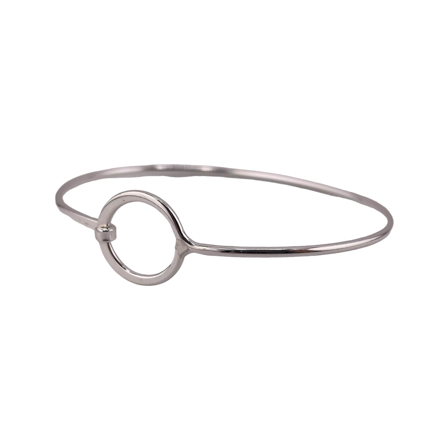 Eternity Latch Bangle Bracelet Sterling Silver