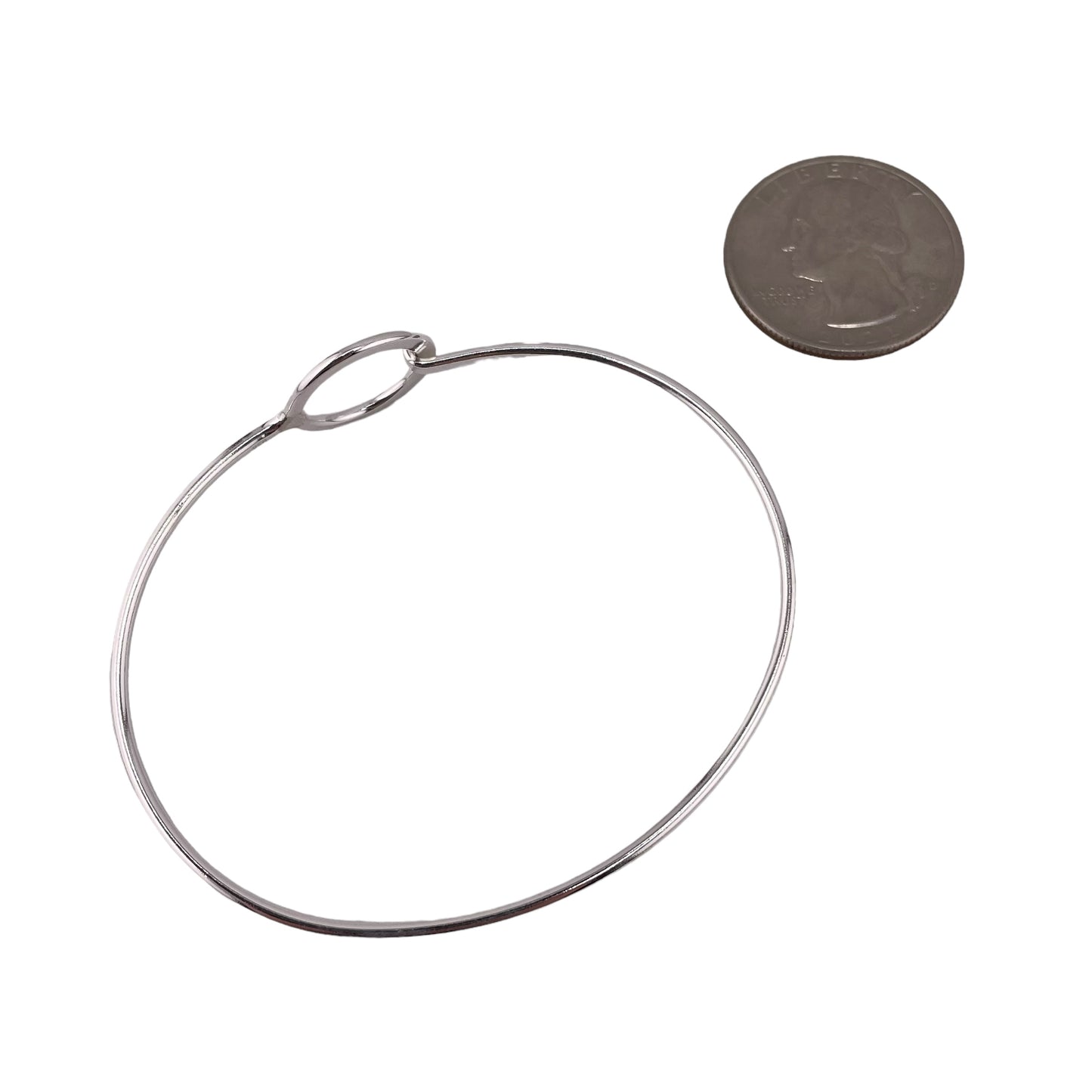 Eternity Latch Bangle Bracelet Sterling Silver