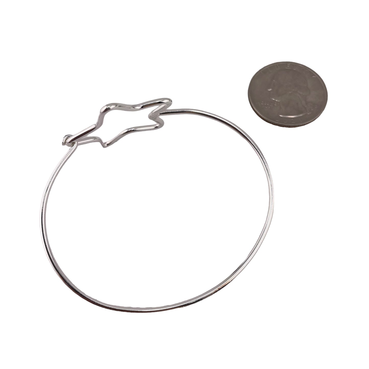 Star Latch Bangle Bracelet Sterling Silver