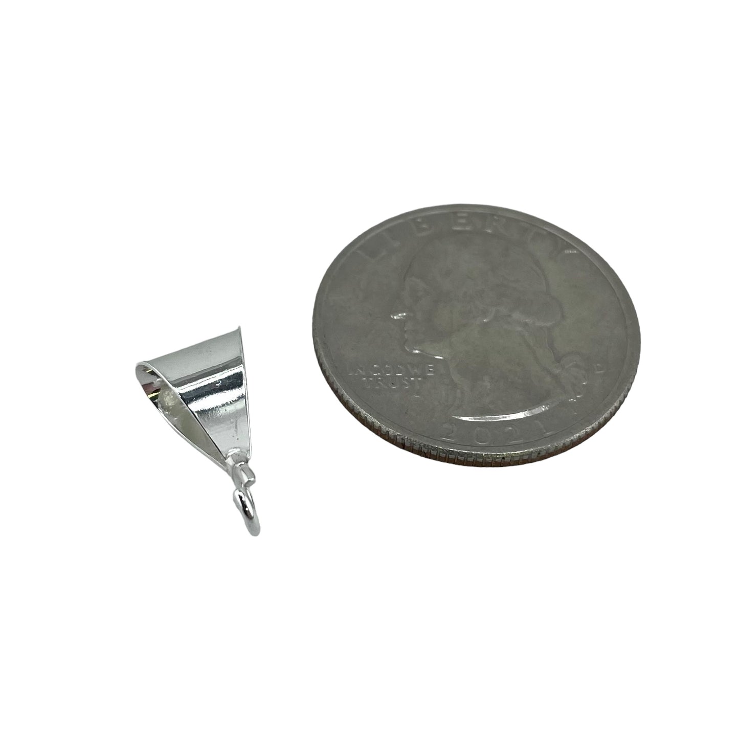 Pack of 5pcs Sterling Silver Bail 8mm x 10mm w/ Open Ring