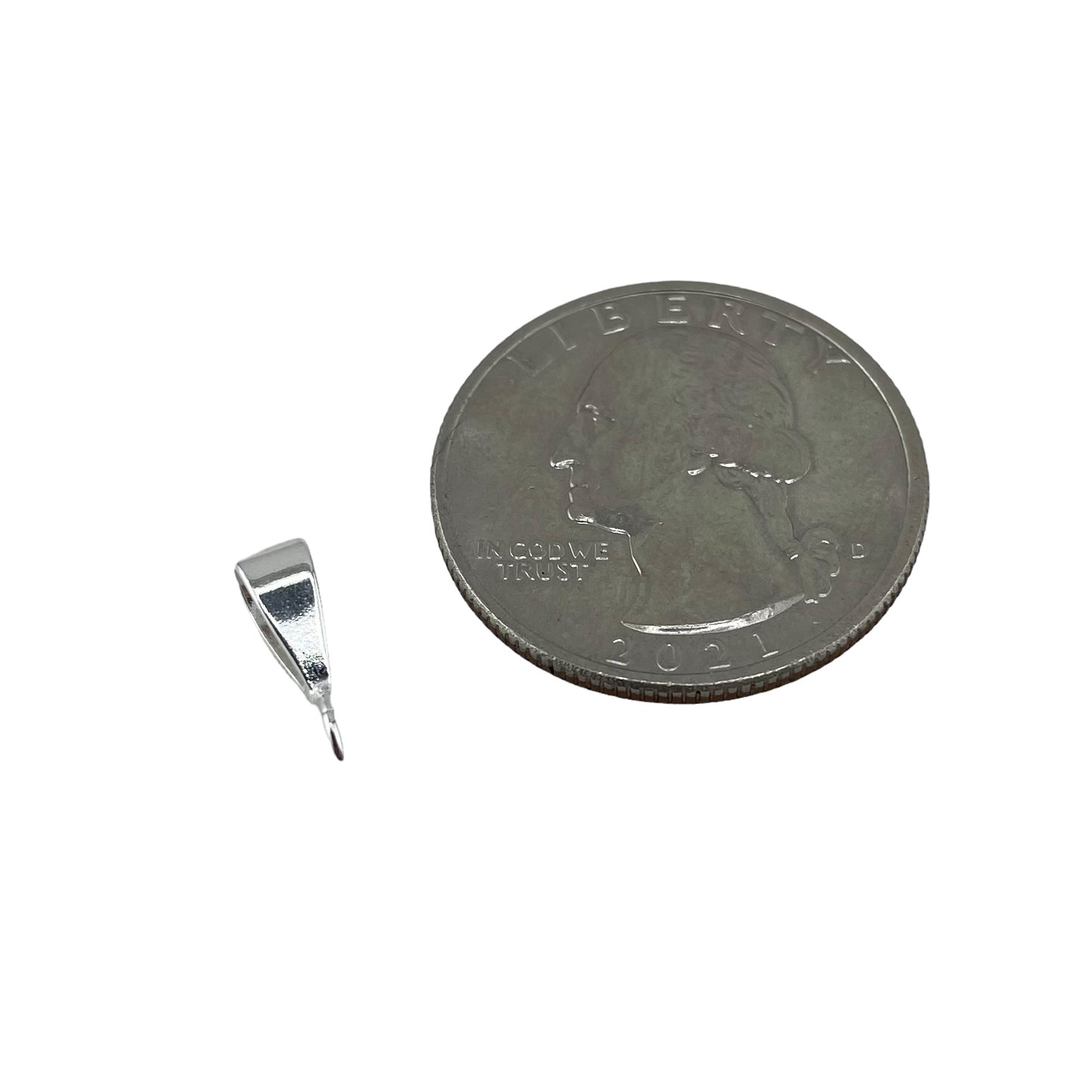 Pack of 10pcs Sterling Silver Bail 3.5mm x 8mm w/ Open Ring