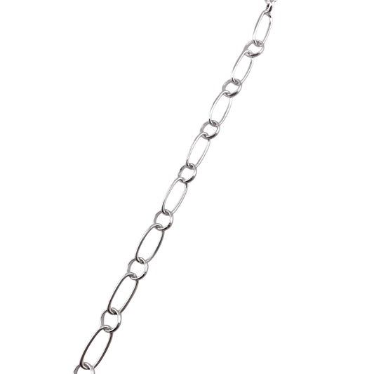 Sterling Silver Long & Short Links 7mm Bulk Chain 5 Foot Pack