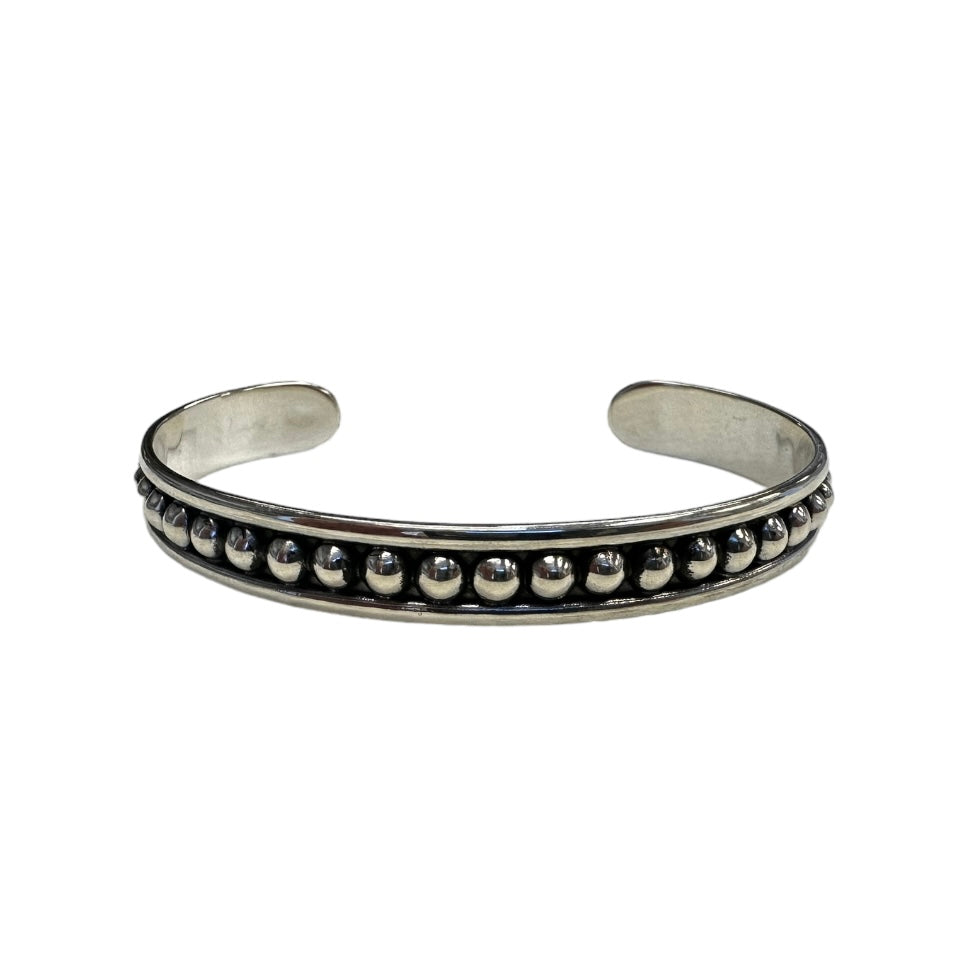 Ball Dot Row Cuff Bracelet 9mm Sterling Silver