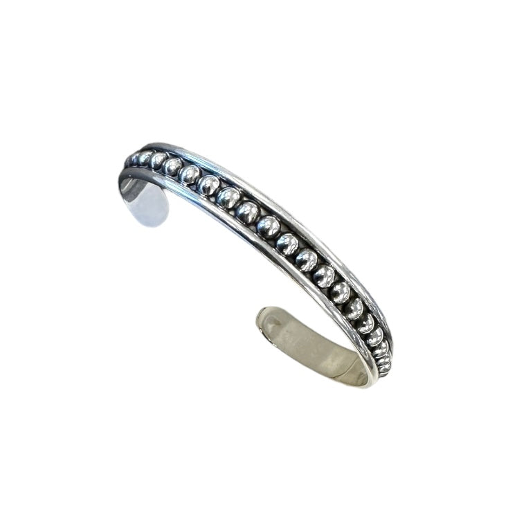 Ball Dot Row Cuff Bracelet 9mm Sterling Silver