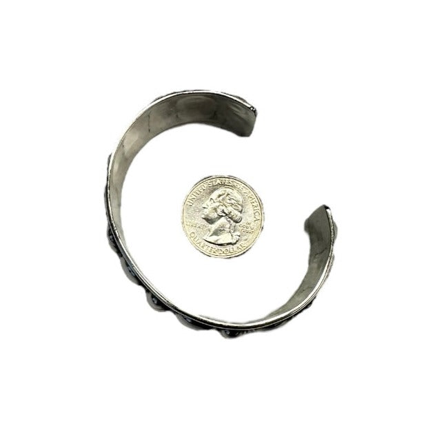Sterling Silver Dotted Bead Cuff Bracelet