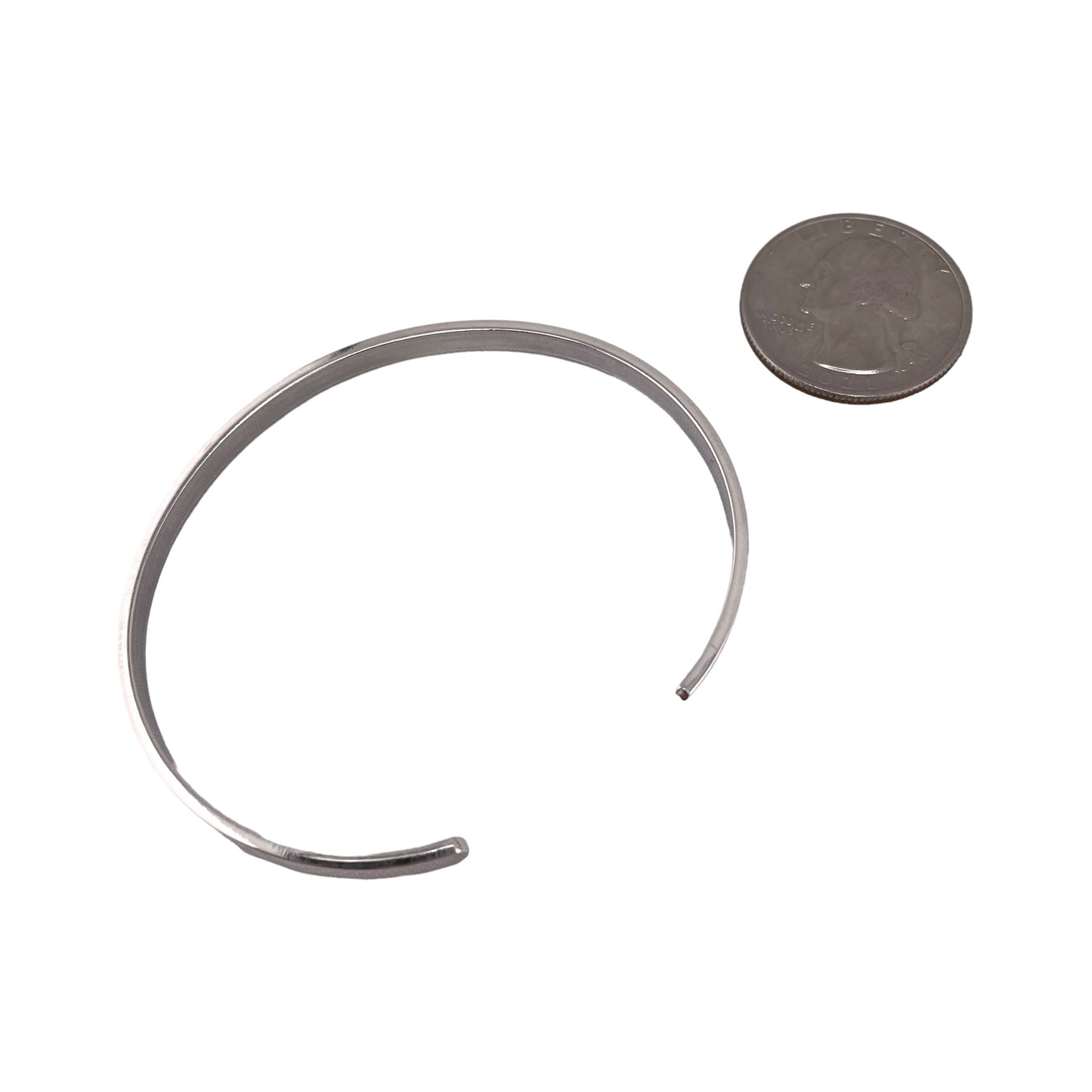 Flat 4mm Cuff Bracelet Sterling Silver