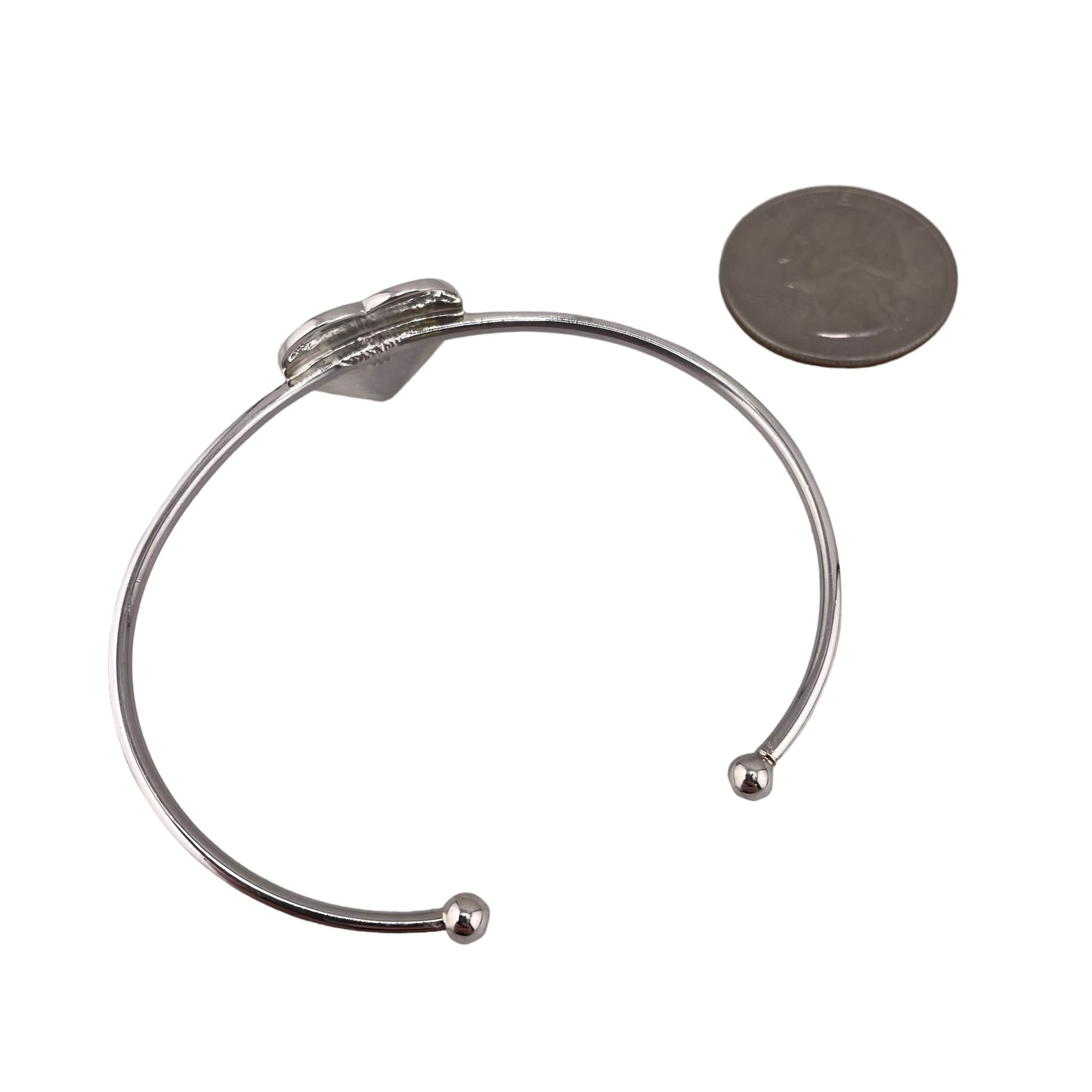 Heart Cuff 16mm Bracelet Sterling Silver