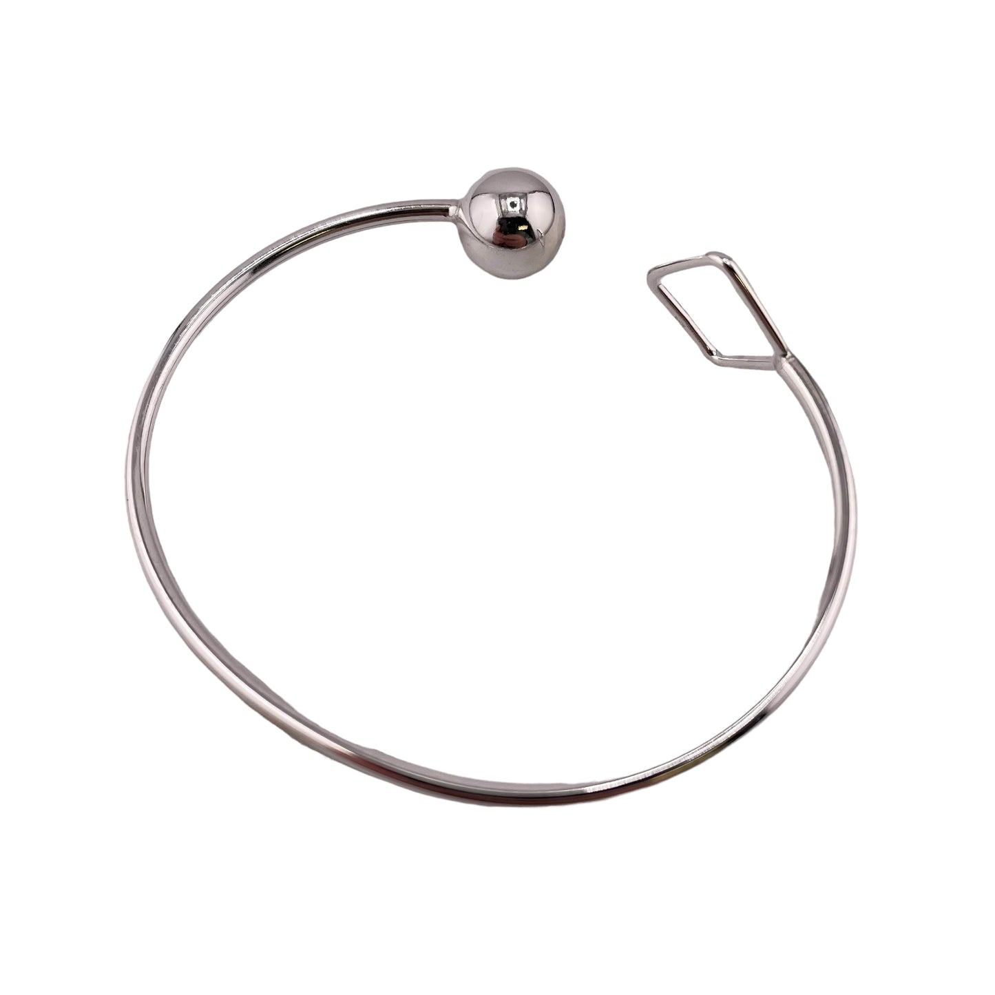 Bead Diamond-Shape Cuff Bracelet Sterling Silver
