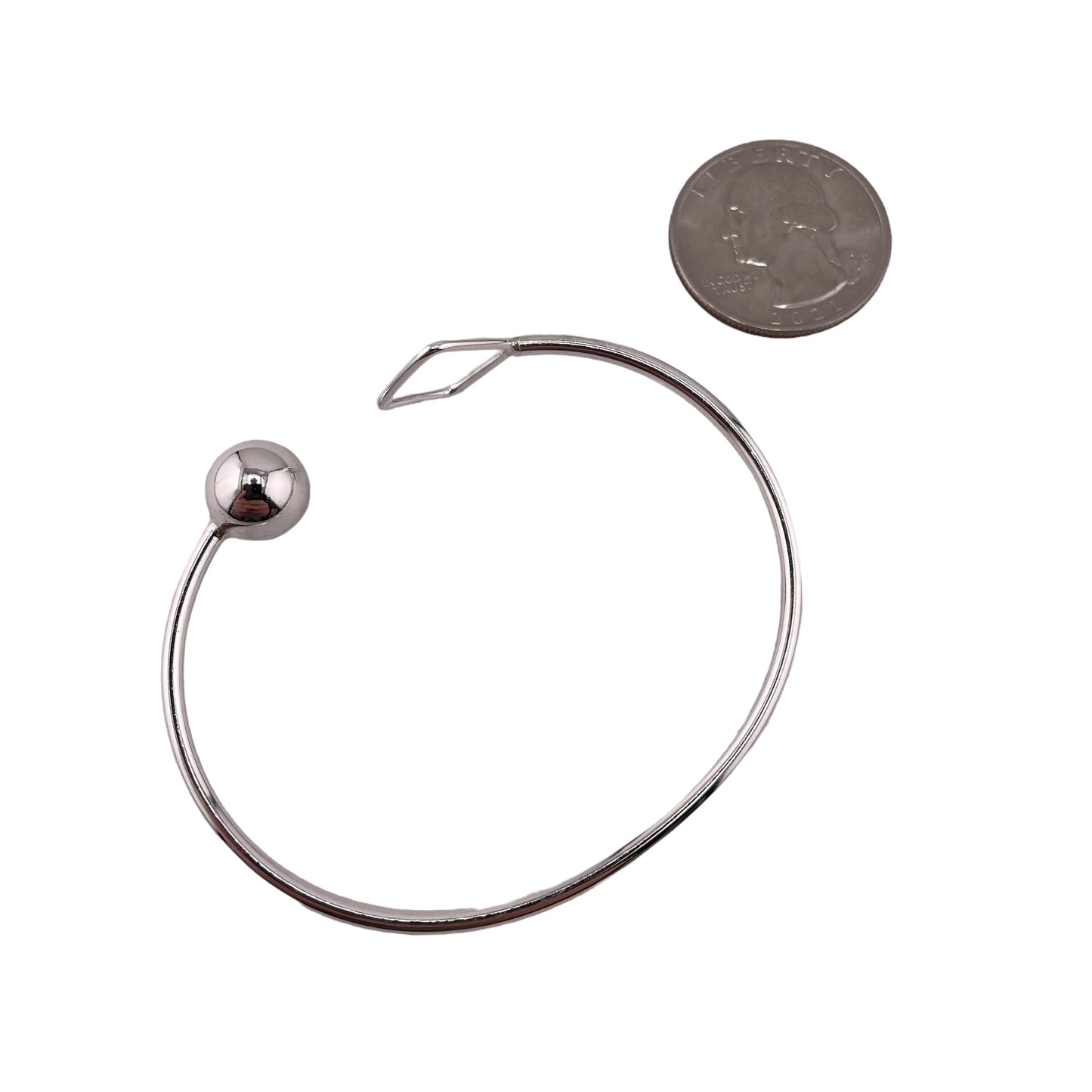 Bead Diamond-Shape Cuff Bracelet Sterling Silver