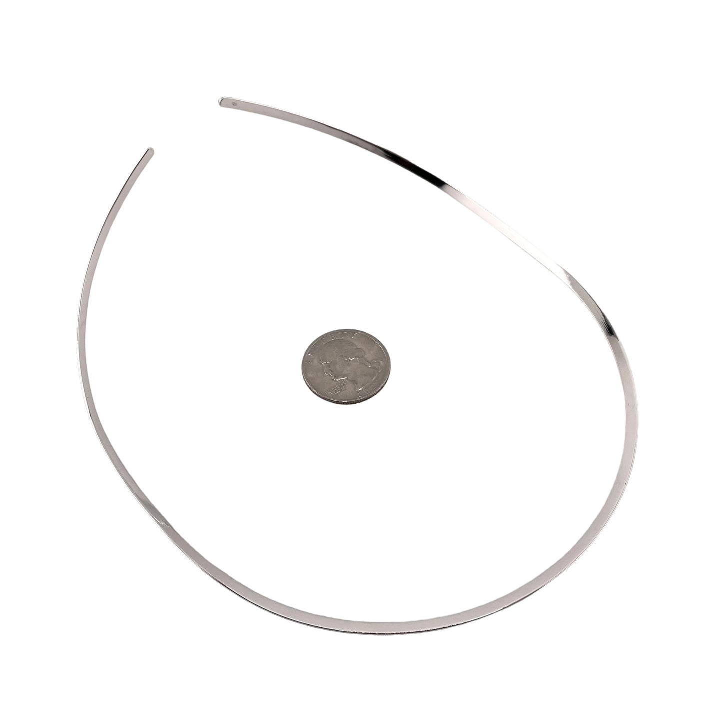 Half Round 3mm Collar Choker Necklace 17" Sterling Silver