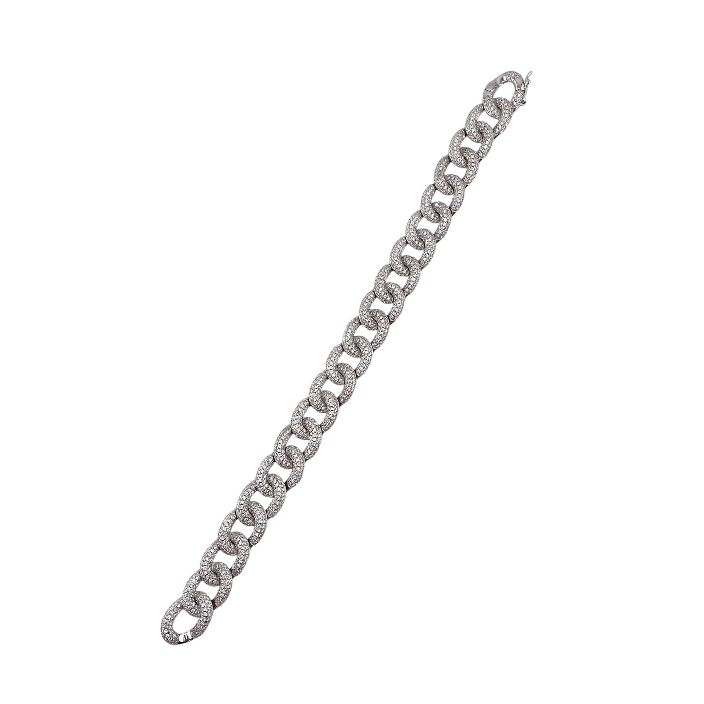 CZ Link Bracelet Sterling Silver