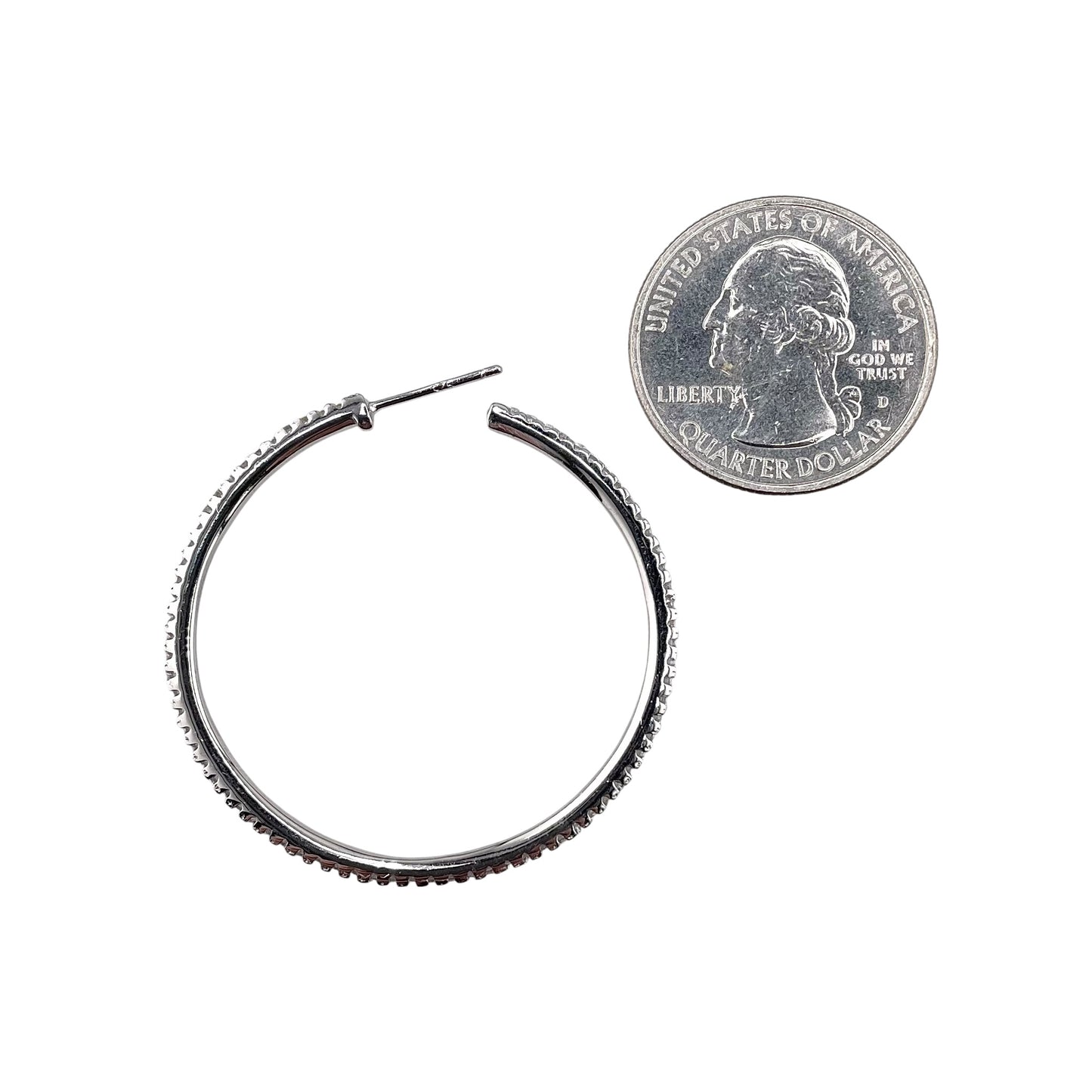 CZ Hoop Earrings Sterling Silver