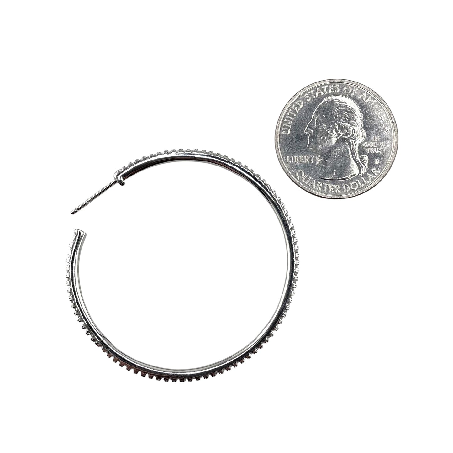 CZ Hoop Earrings Sterling Silver