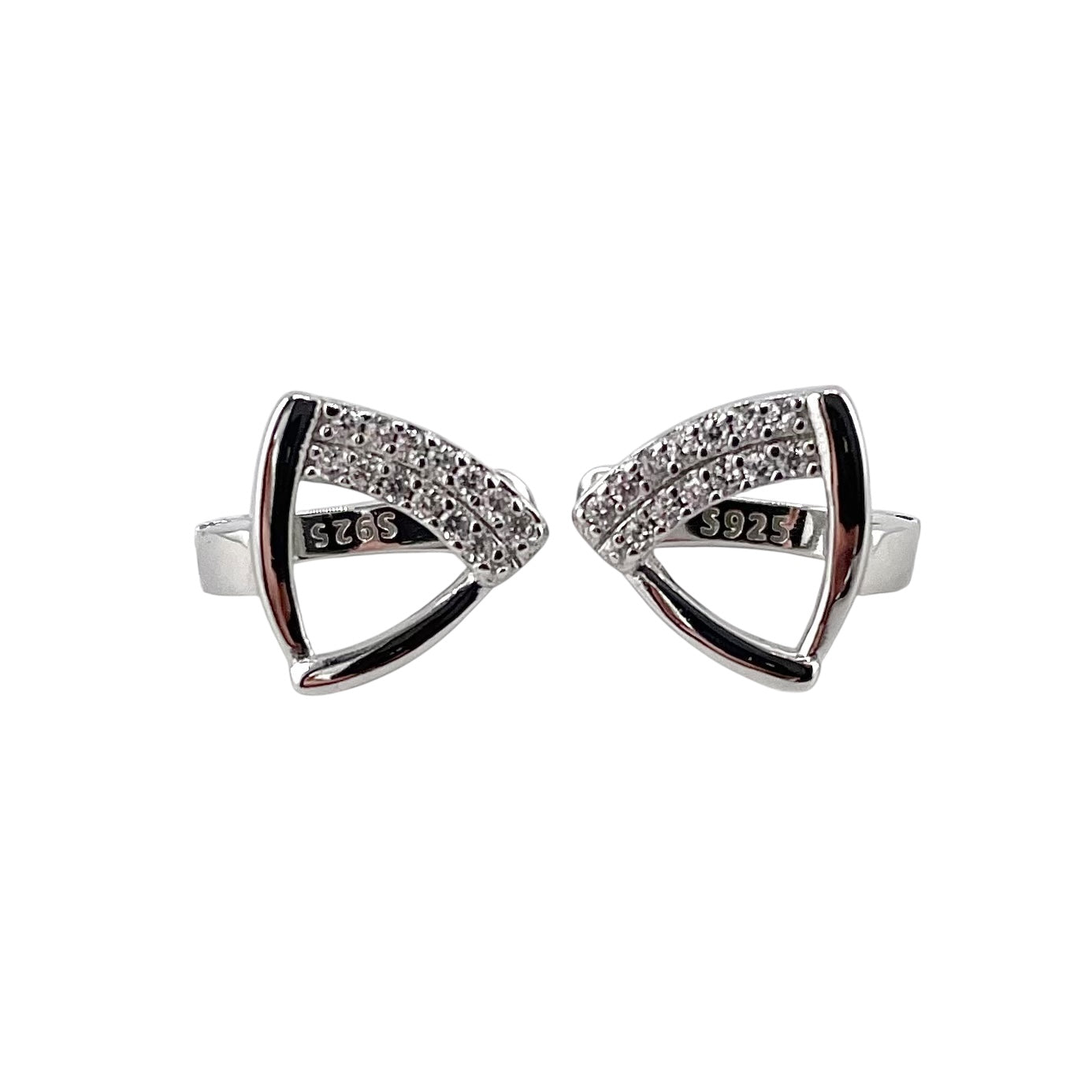 CZ Stud Earrings Sterling Silver
