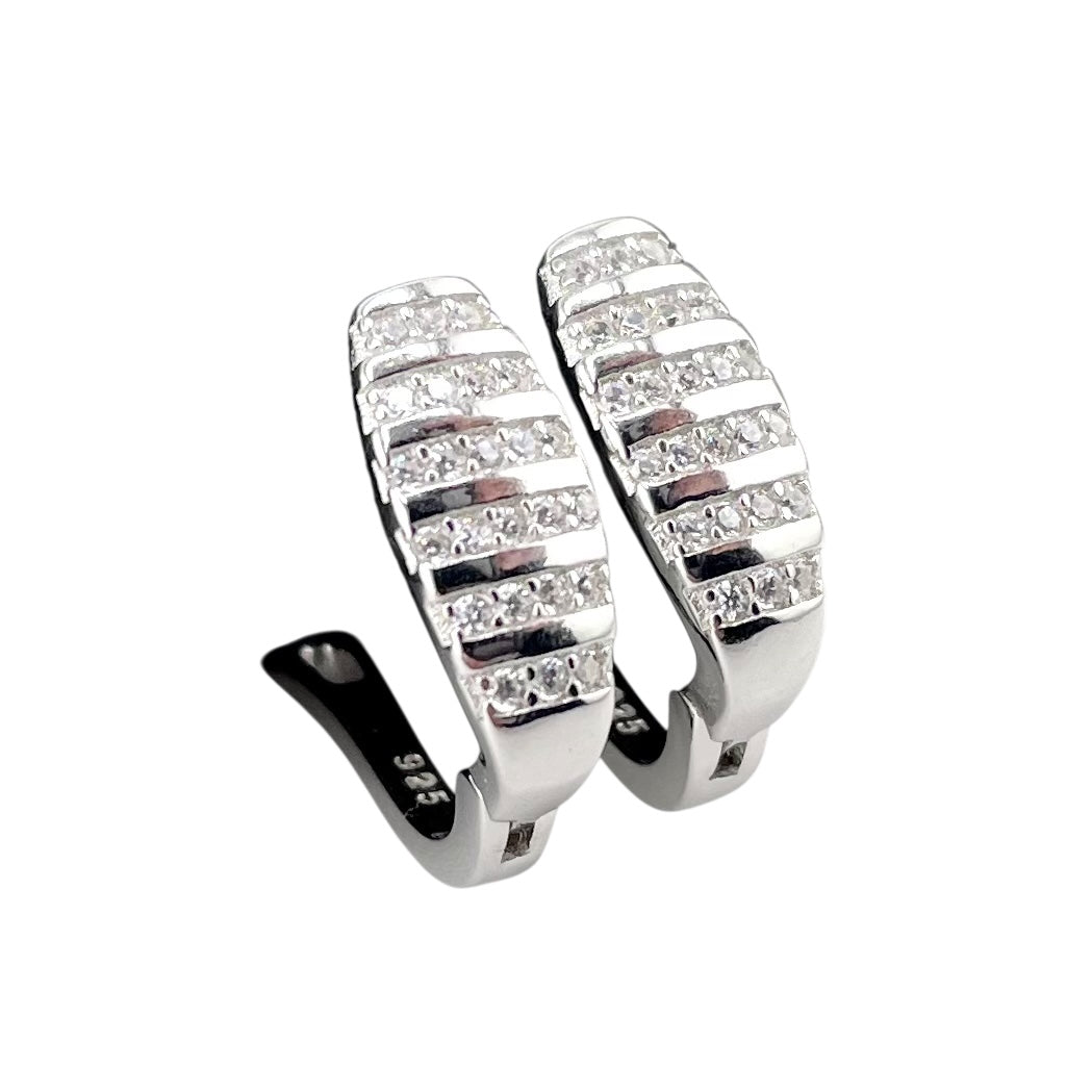 CZ Stud Earrings Sterling Silver