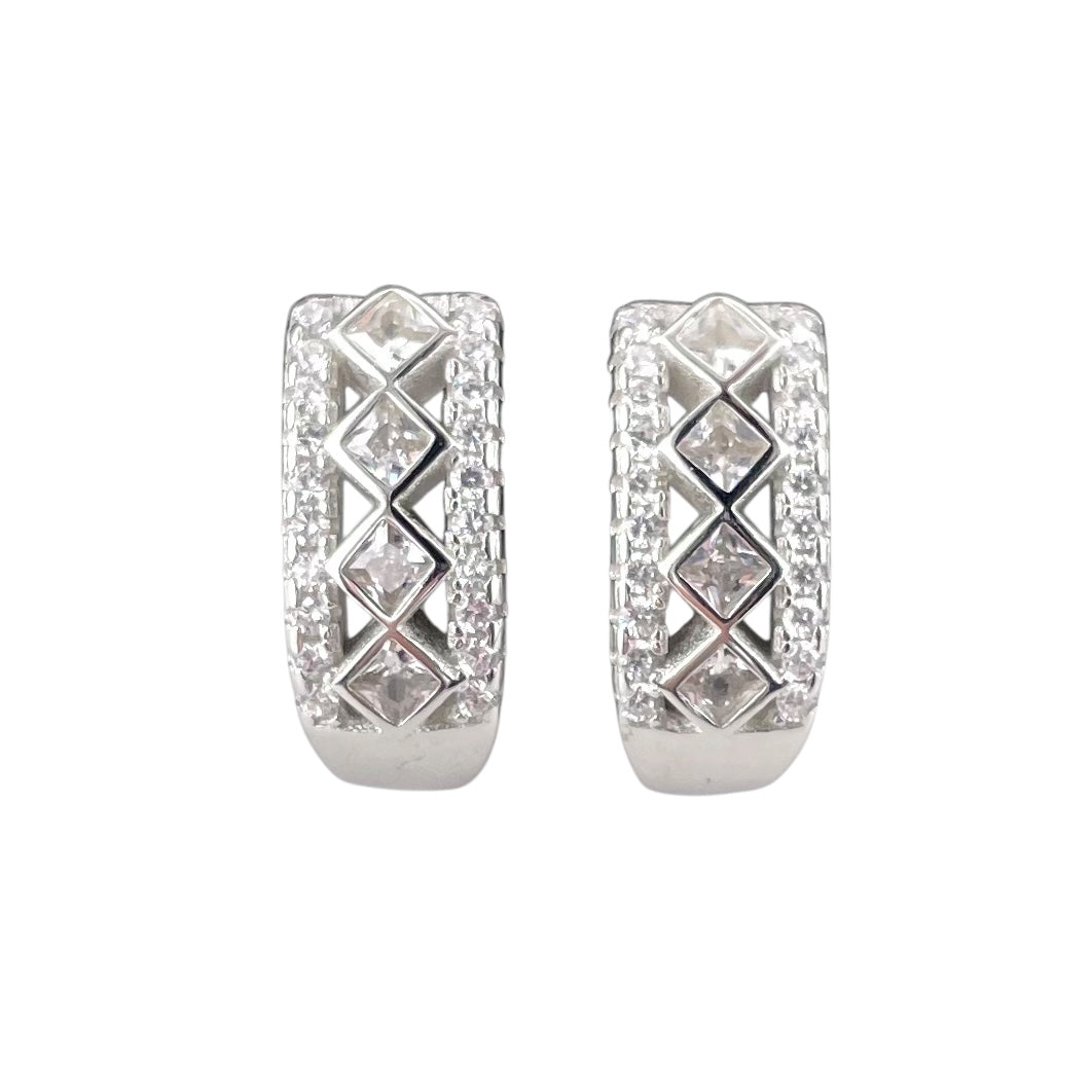 CZ Stud Earrings Sterling Silver