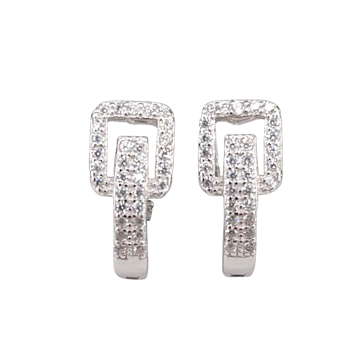 CZ Stud Earrings Sterling Silver