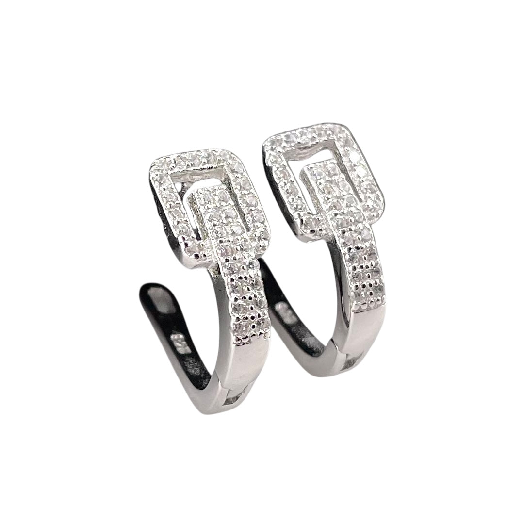 CZ Stud Earrings Sterling Silver