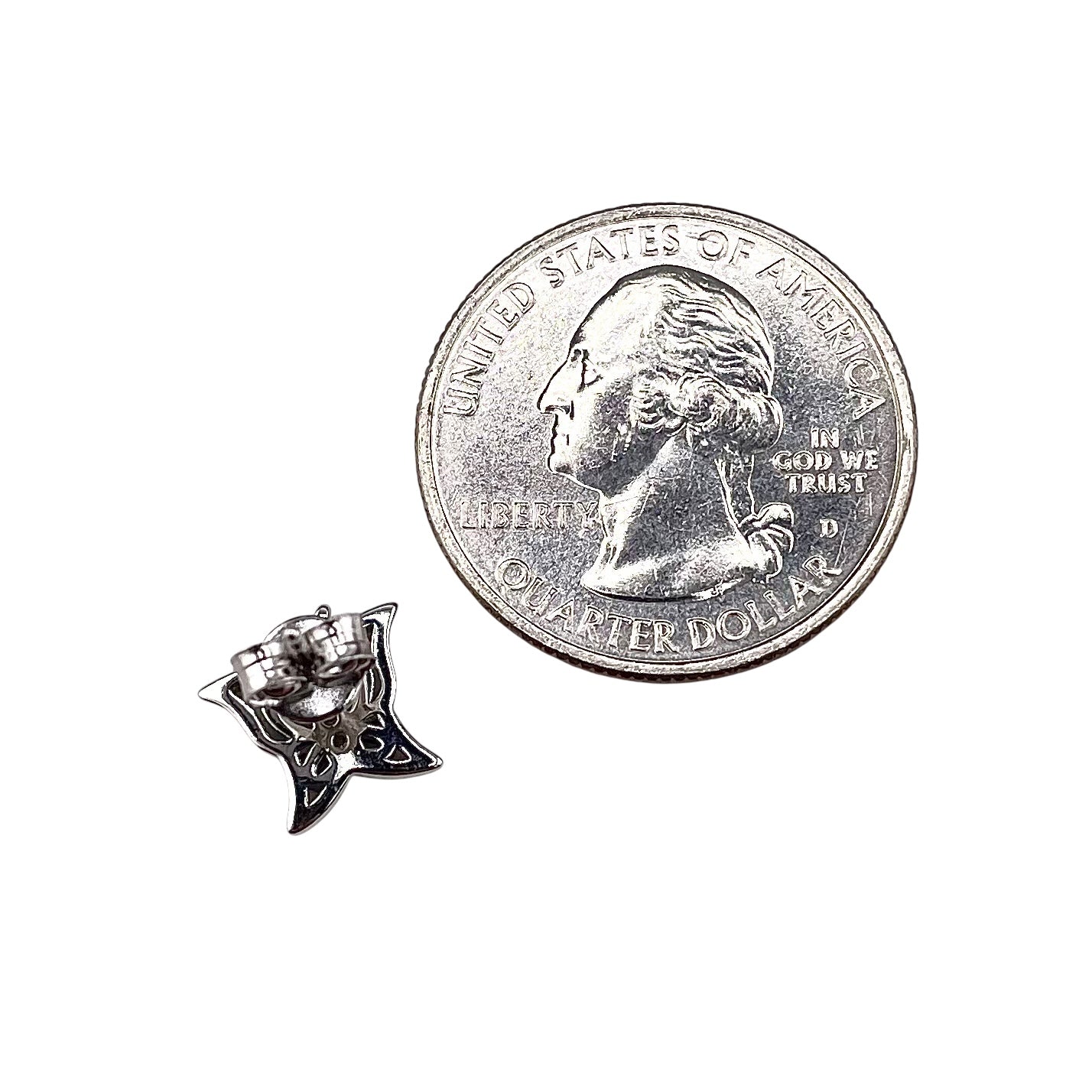 CZ Butterfly Stud Earrings Sterling Silver
