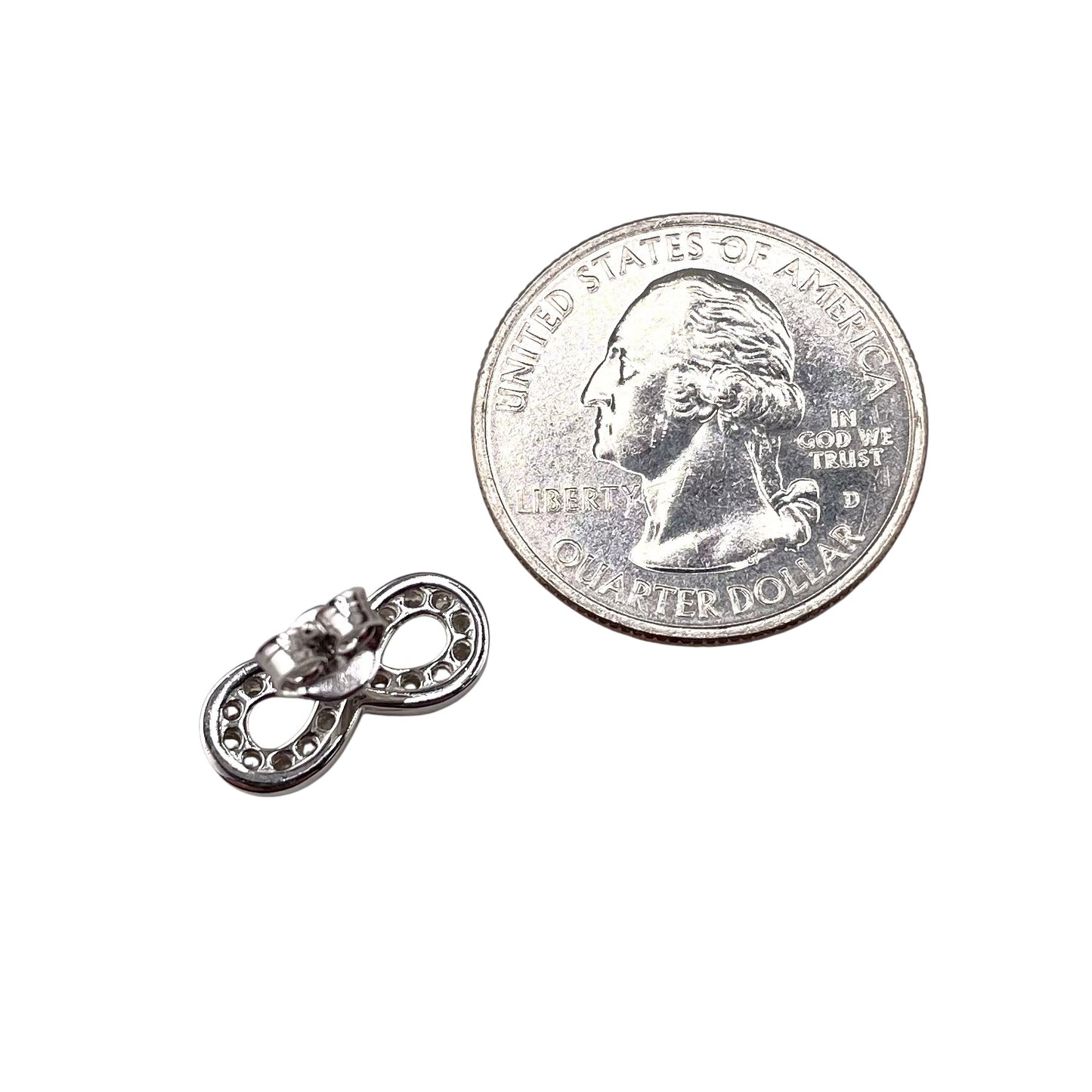 CZ Infinity Stud Earrings Sterling Silver