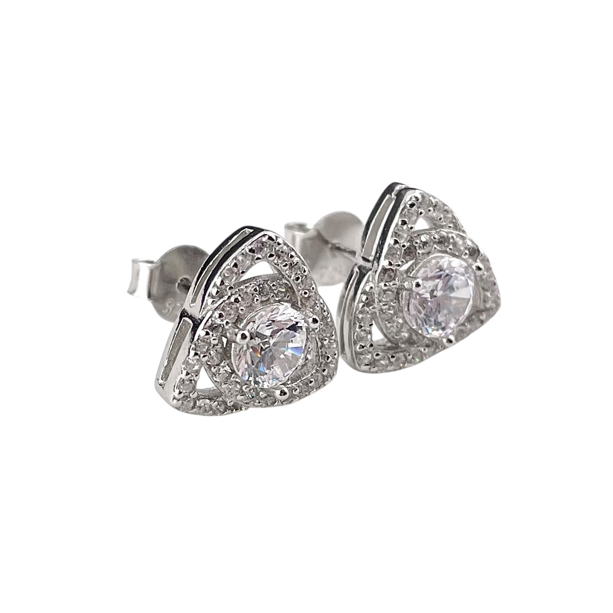 CZ Stud Earrings Sterling Silver