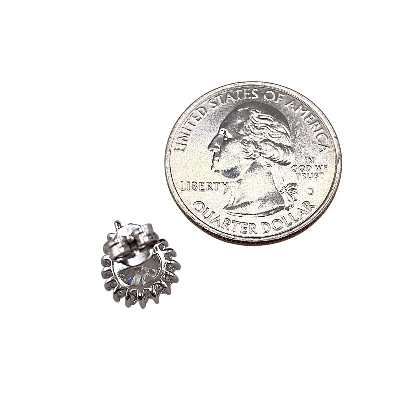 CZ Pear Stud Earrings Sterling Silver