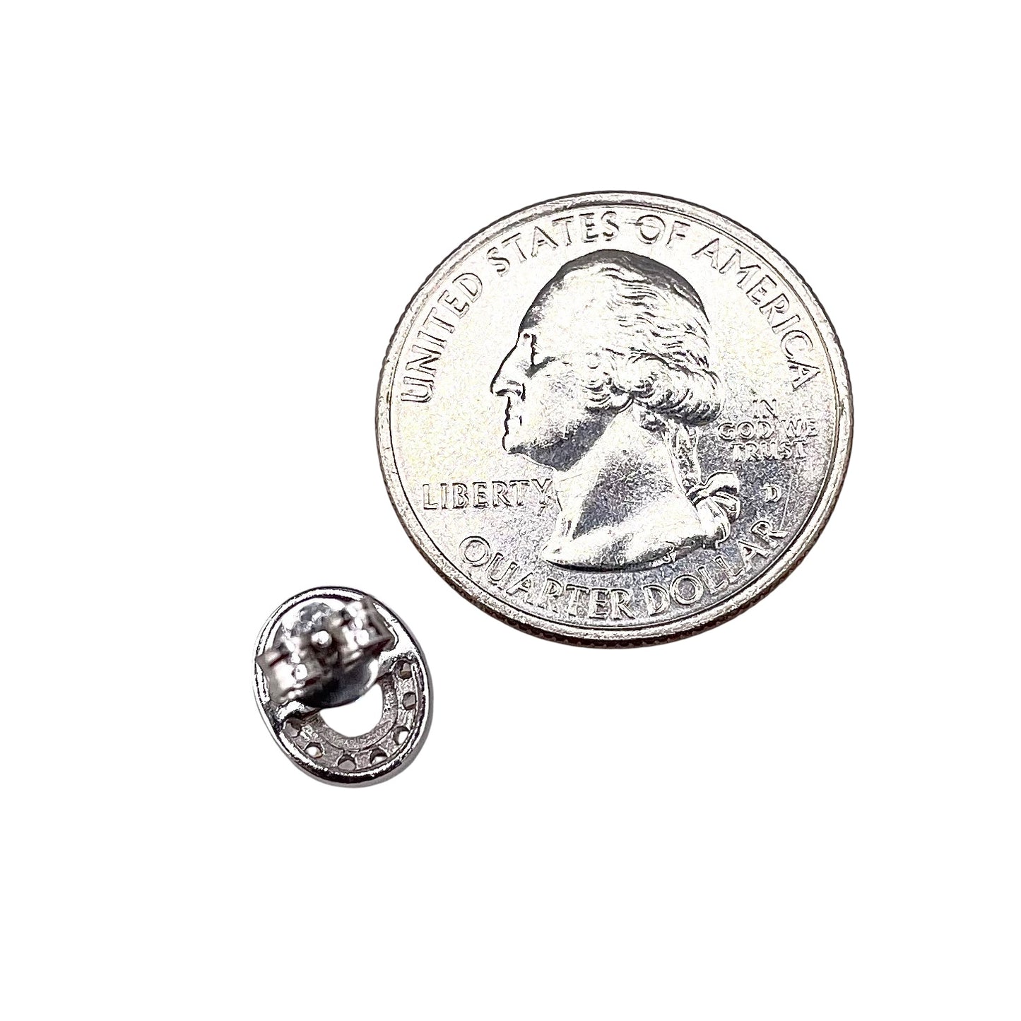 CZ Round Oval Stud Earrings Sterling Silver