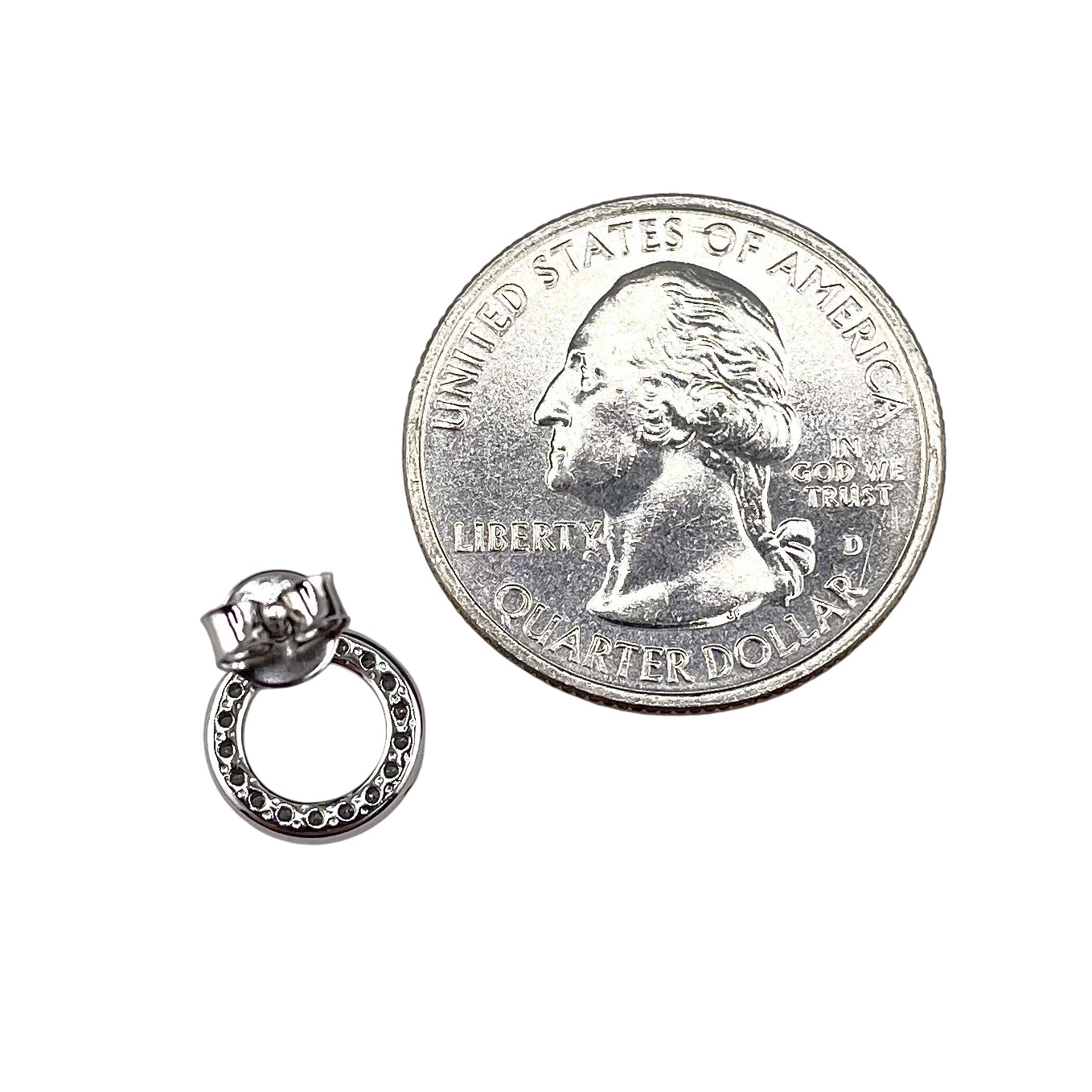 CZ Circle Stud Earrings Sterling Silver