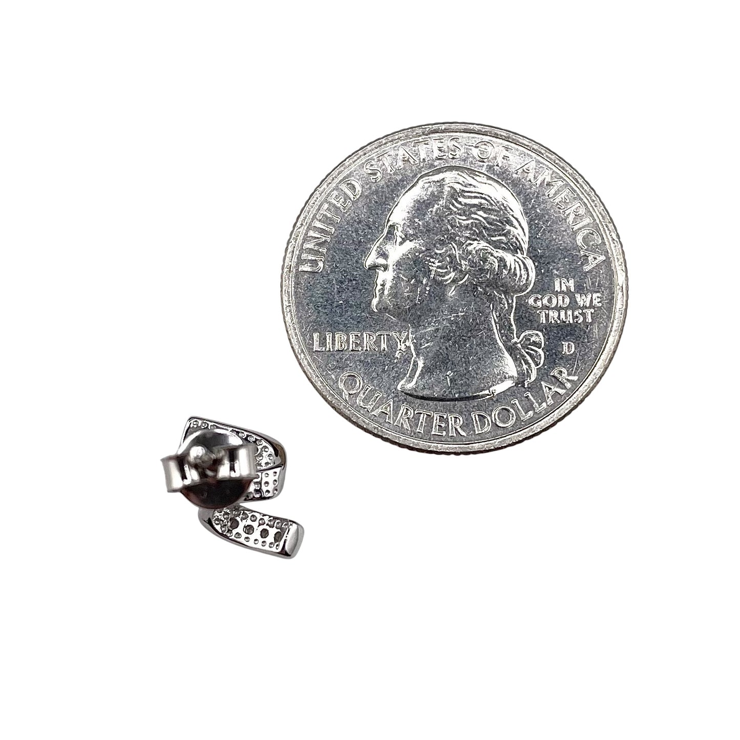 CZ Wrap Stud Earrings Sterling Silver