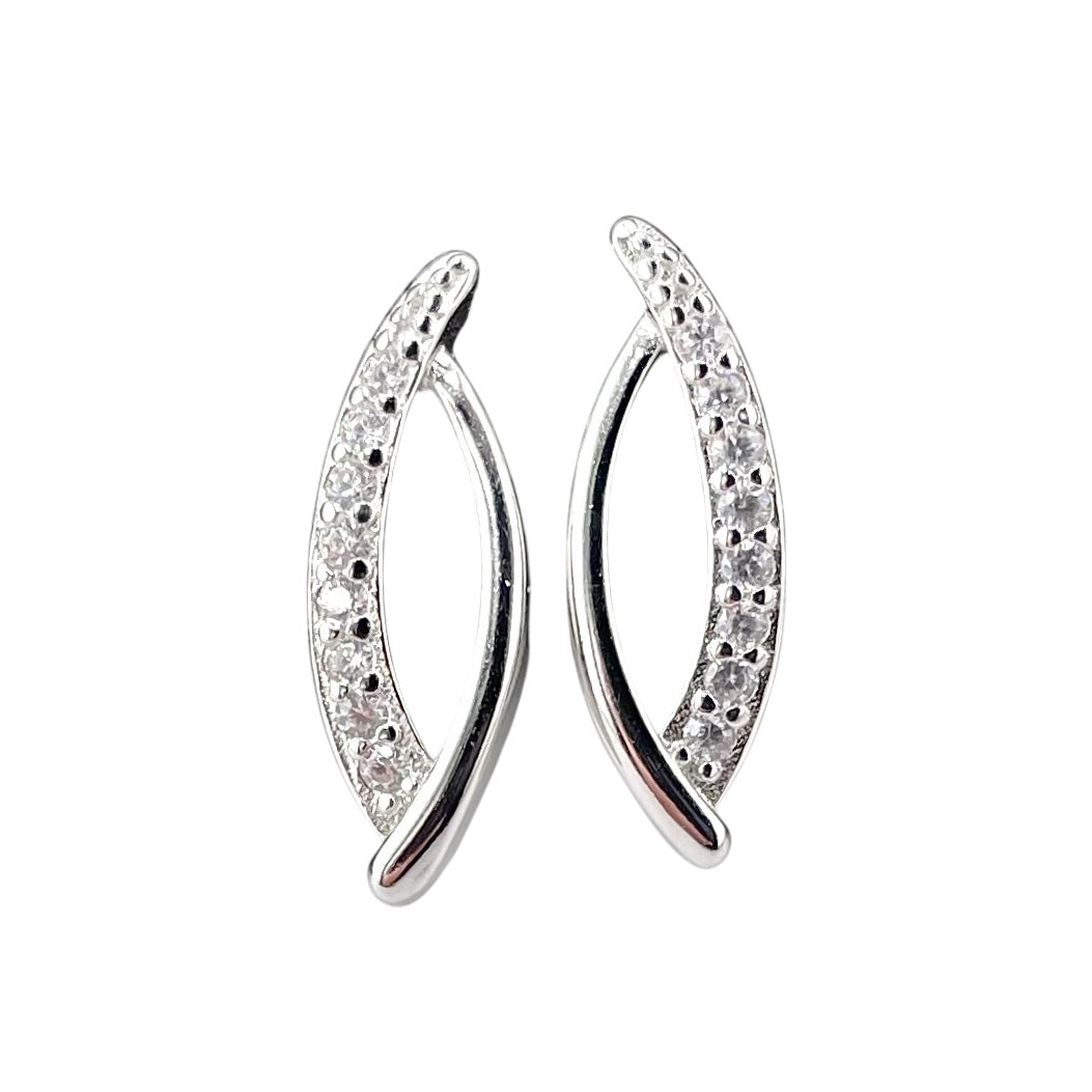 CZ Stud Earrings Sterling Silver