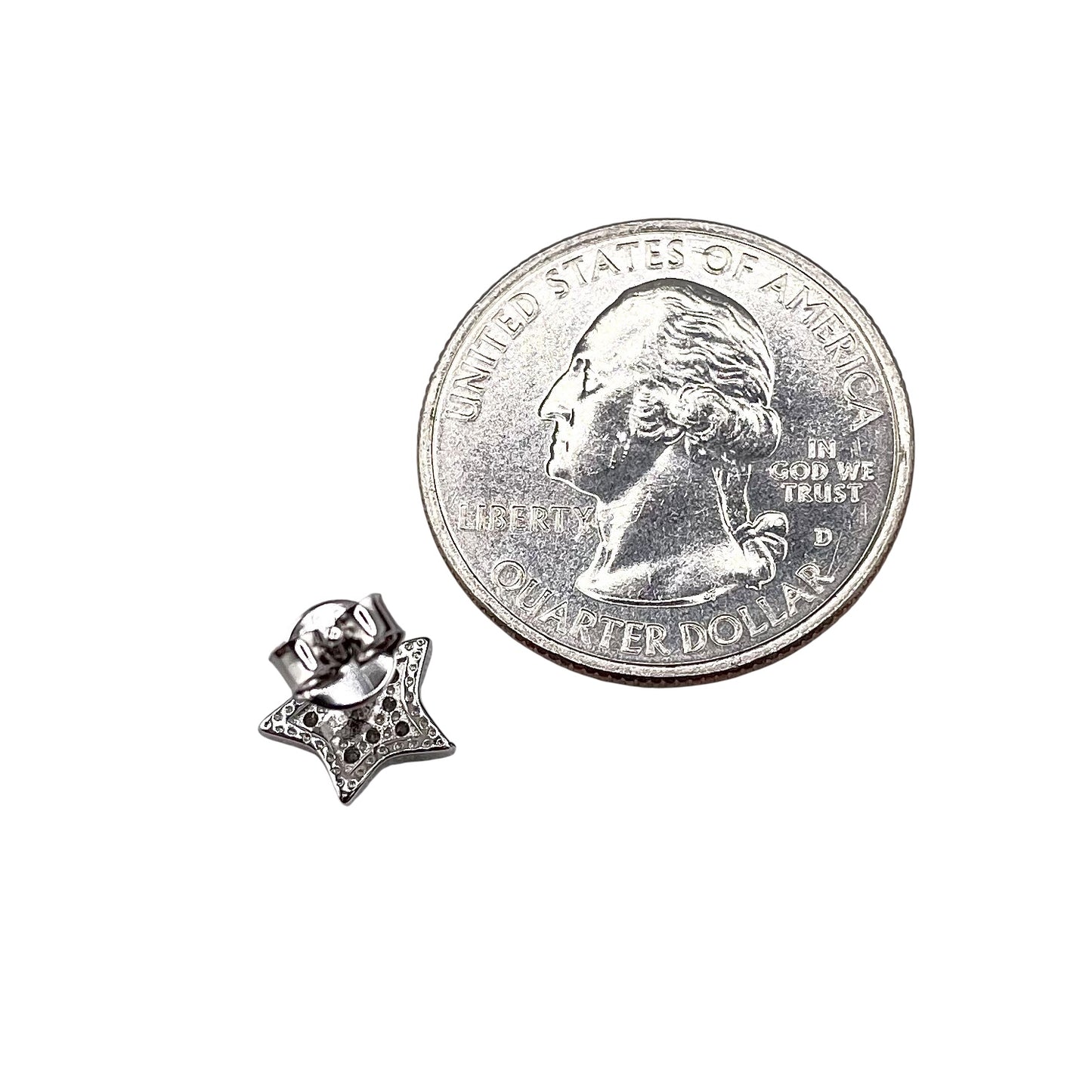 CZ Star Stud Earrings Sterling Silver