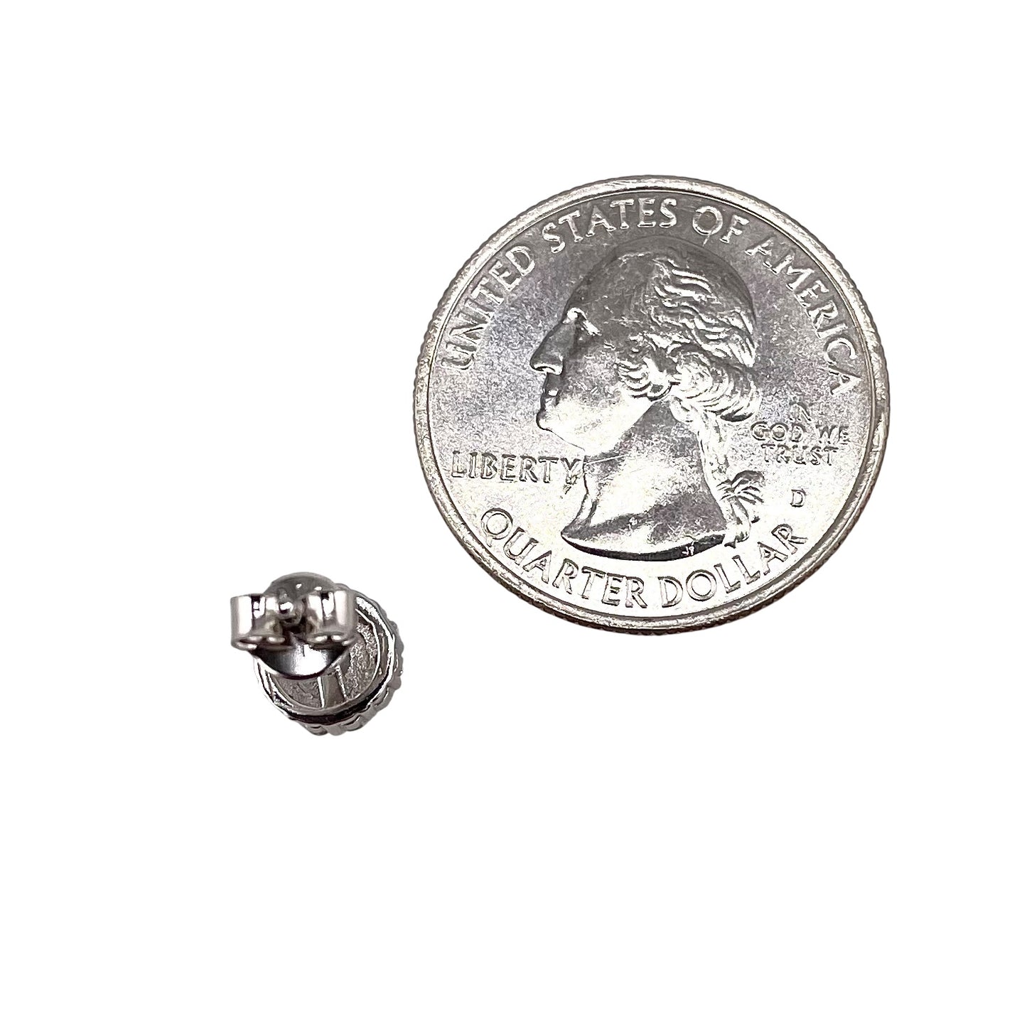 CZ Round Stud Earrings Sterling Silver