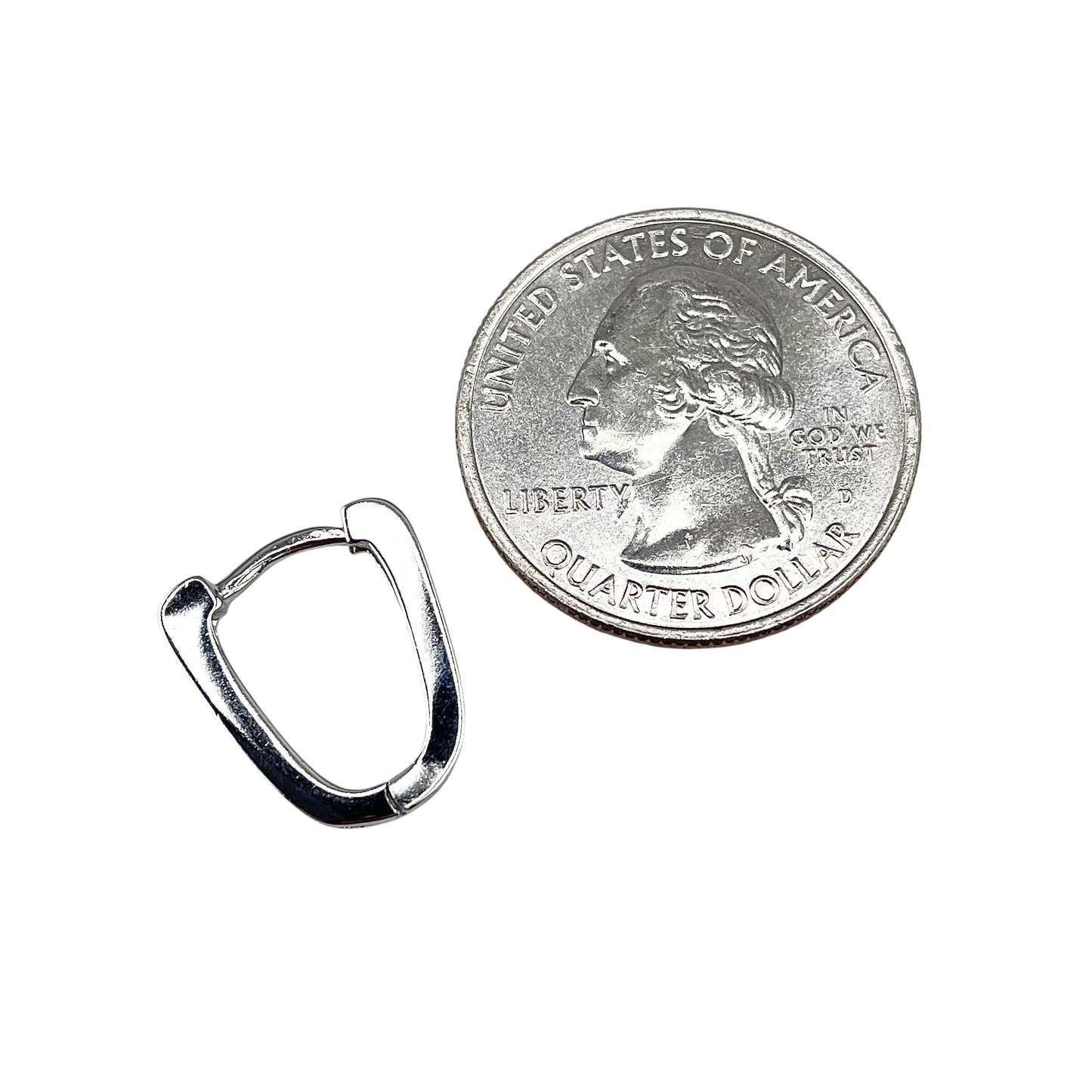 CZ Huggie Hoop Earrings Sterling Silver