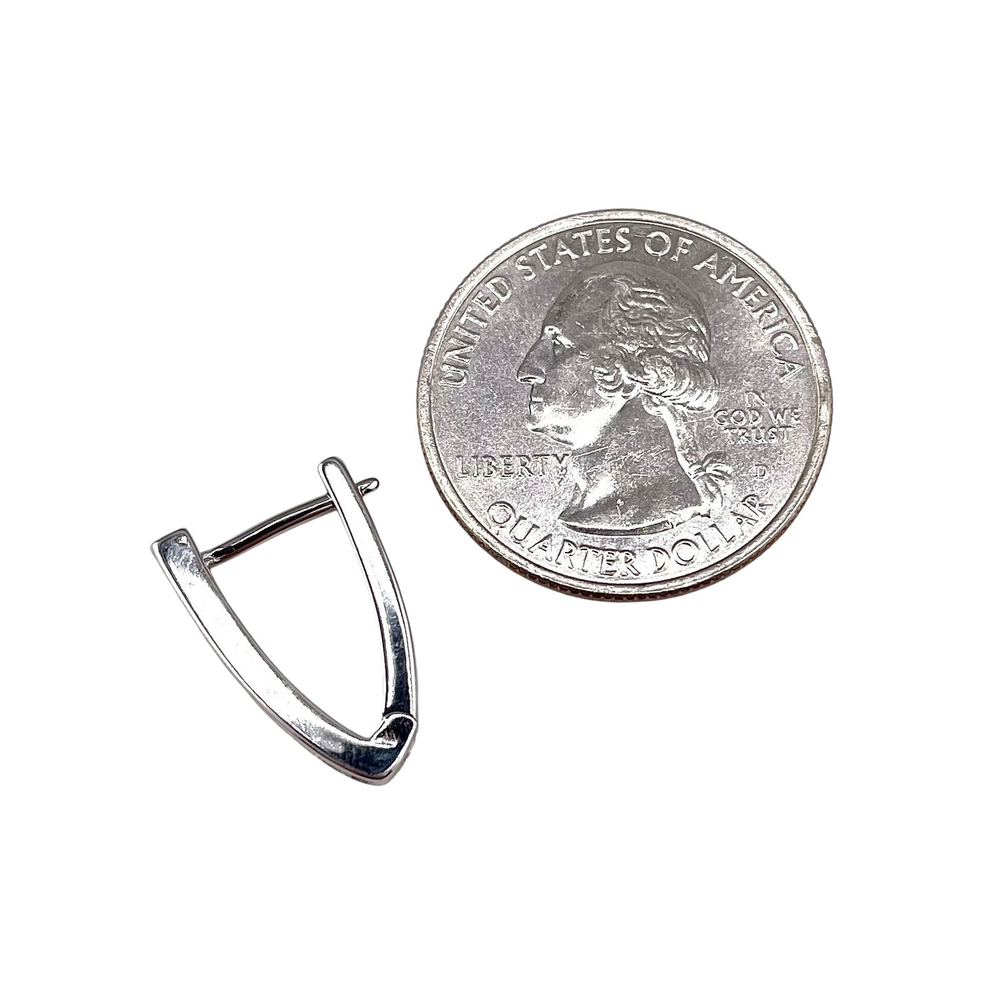 CZ Huggie Hoop Earrings Sterling Silver