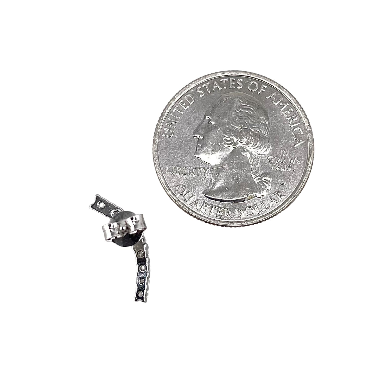 CZ Row Post Earrings Sterling Silver