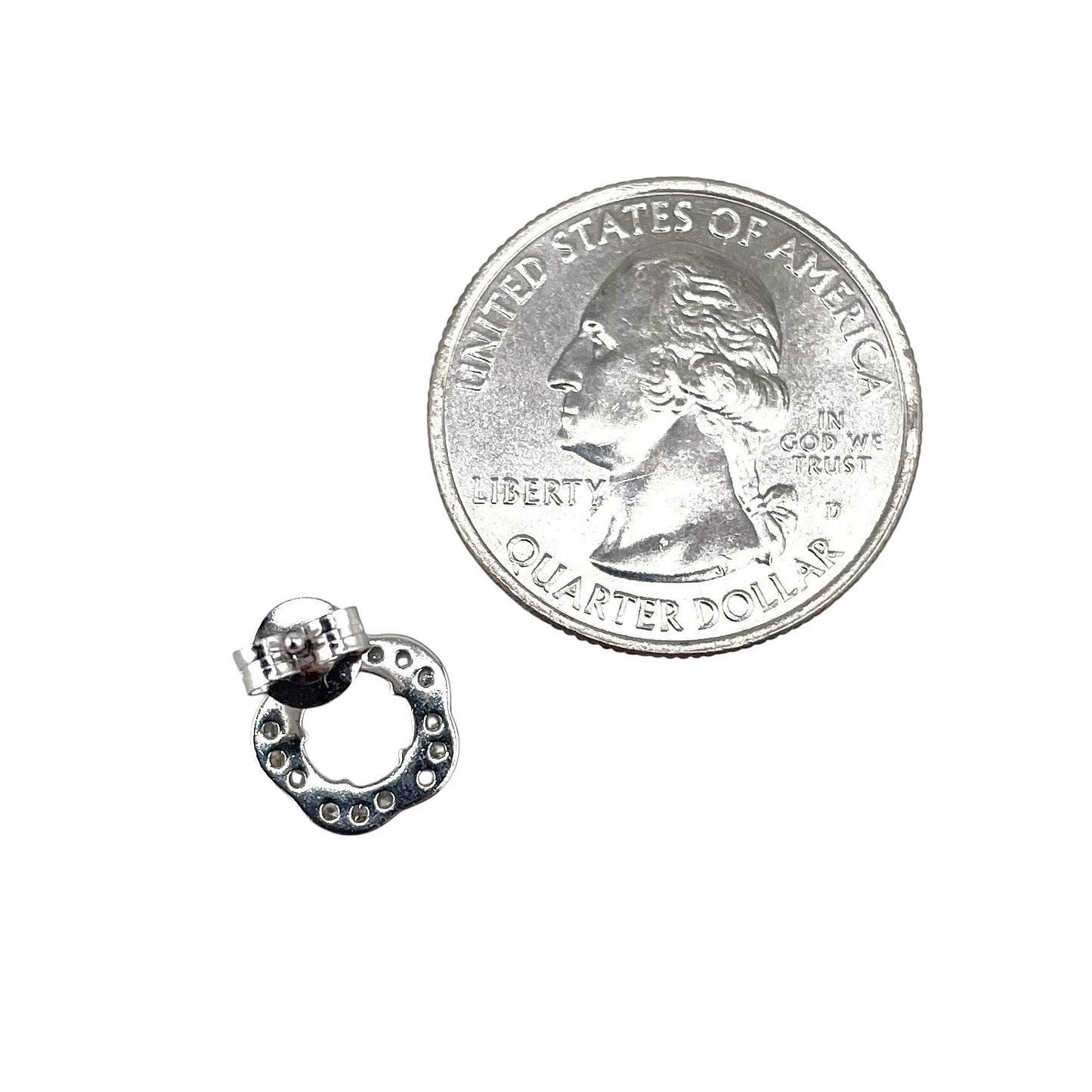 CZ Post Earrings Sterling Silver