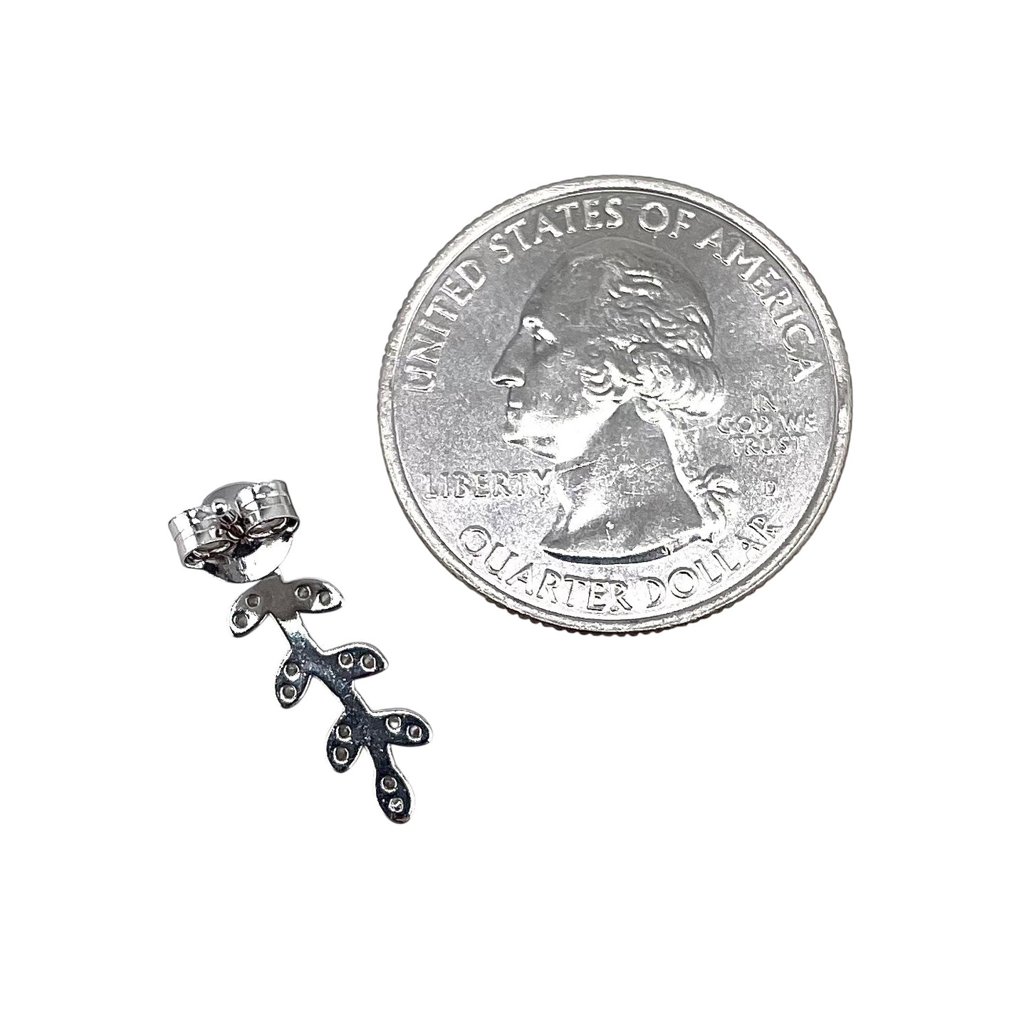 CZ Branch Post Earrings Sterling Silver