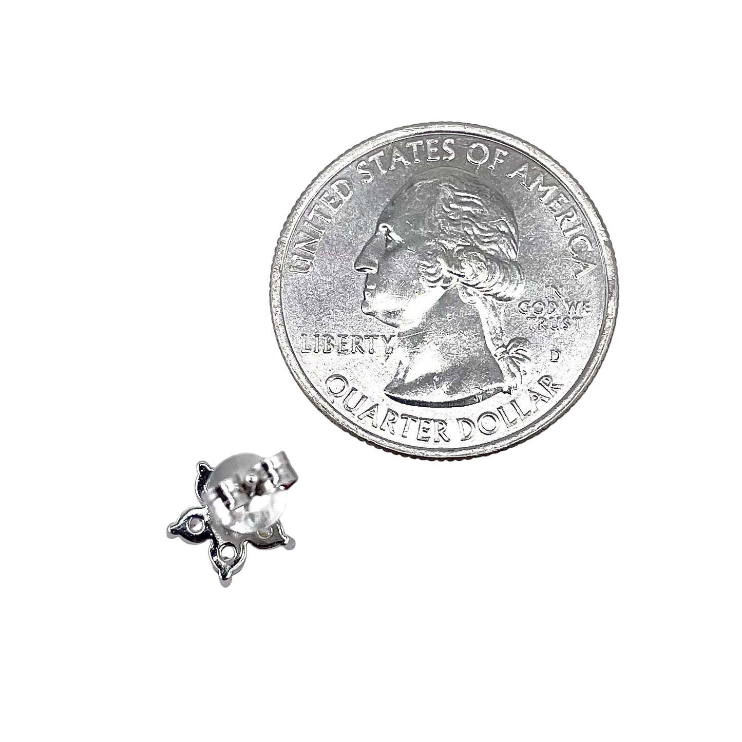 CZ Star Post Earrings Sterling Silver