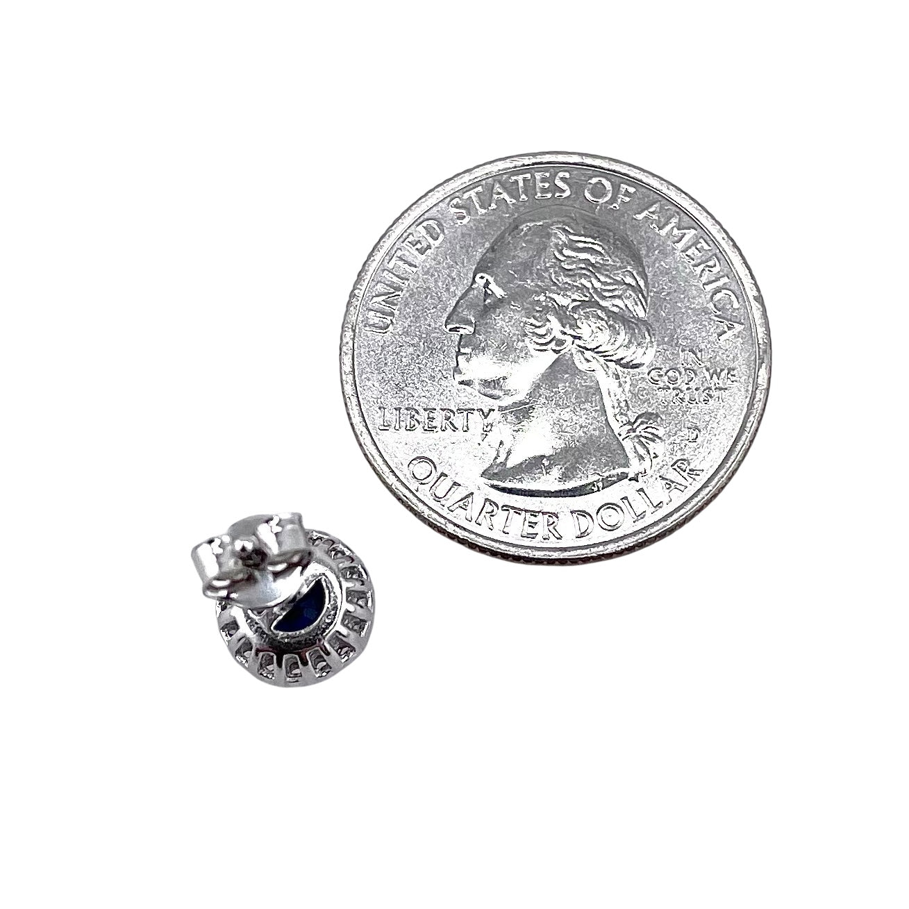 CZ Round Post Earrings Sterling Silver