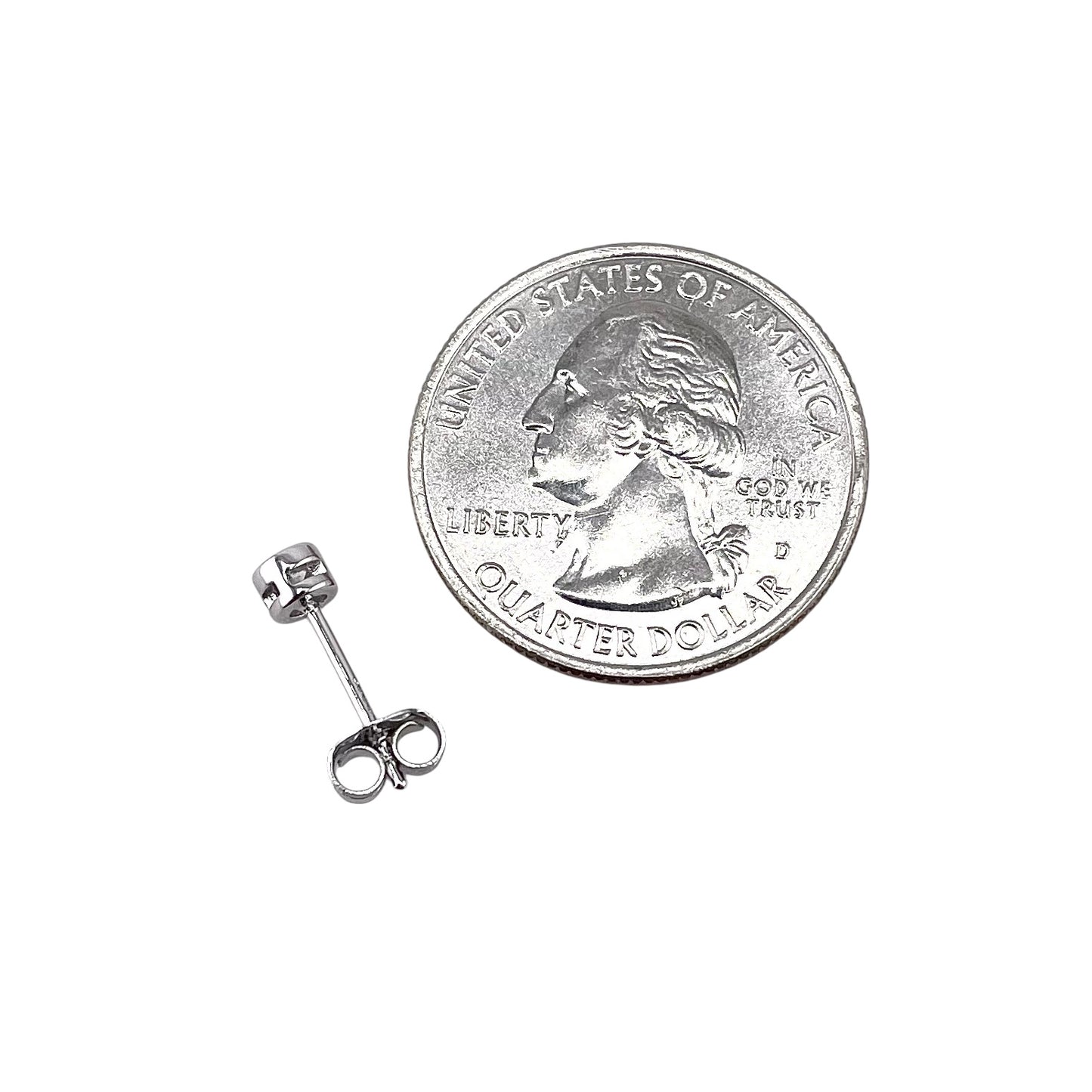 CZ Round Post Stud Earrings Sterling Silver