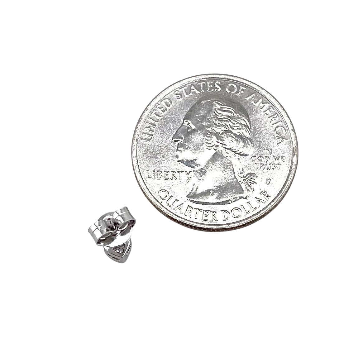 CZ Heart Post Earrings Sterling Silver