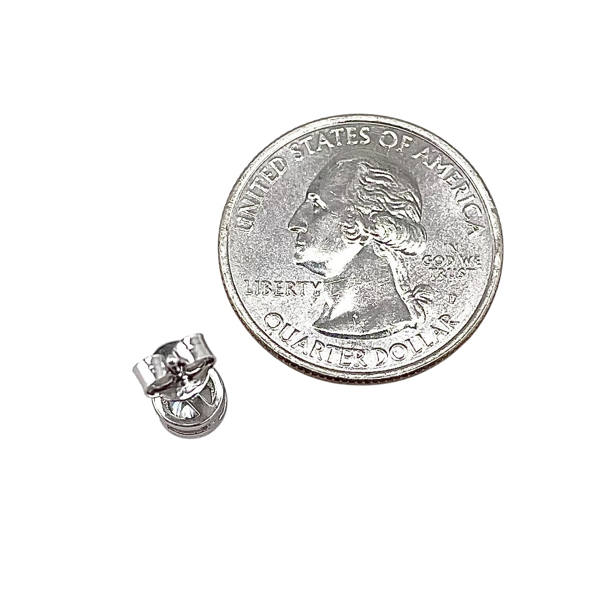 CZ Round Post Earrings Sterling Silver