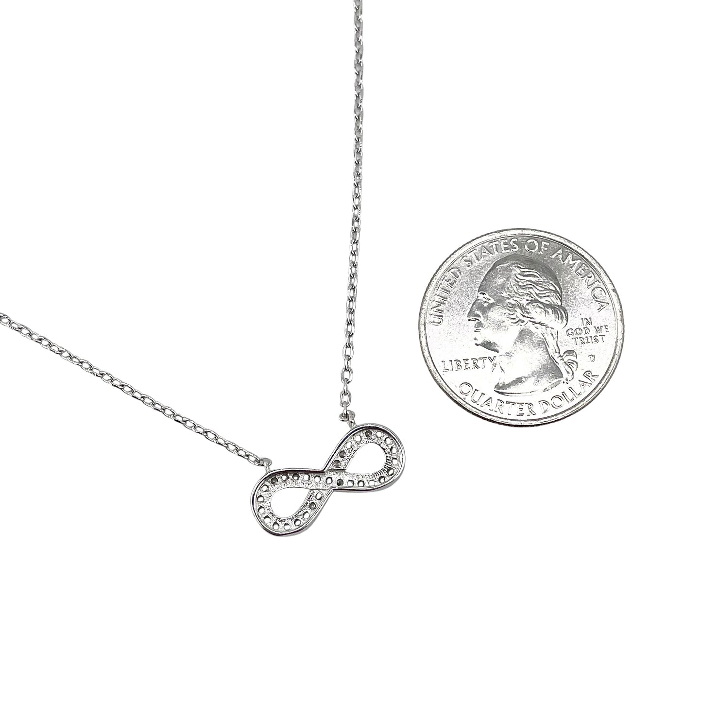 CZ Infinity Chain Necklace Sterling Silver