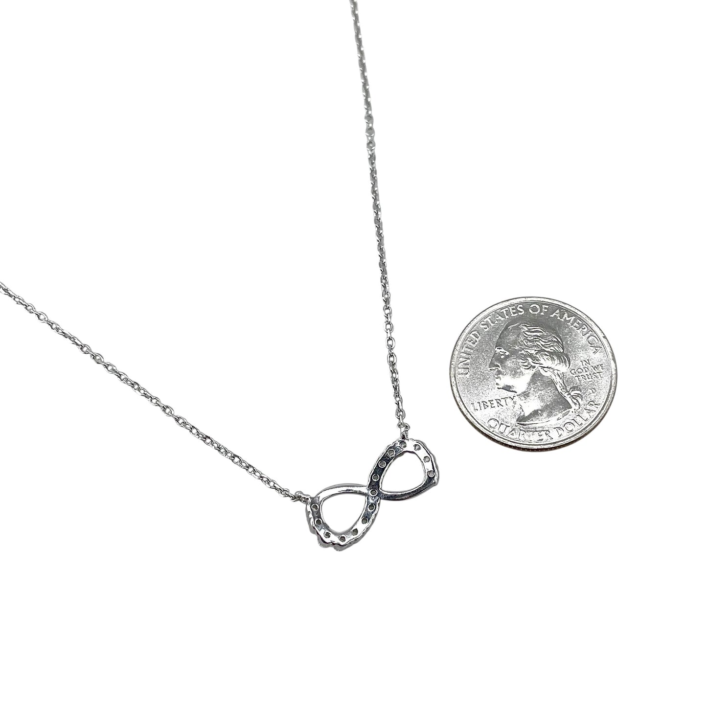 CZ Infinity Chain Necklace Sterling Silver