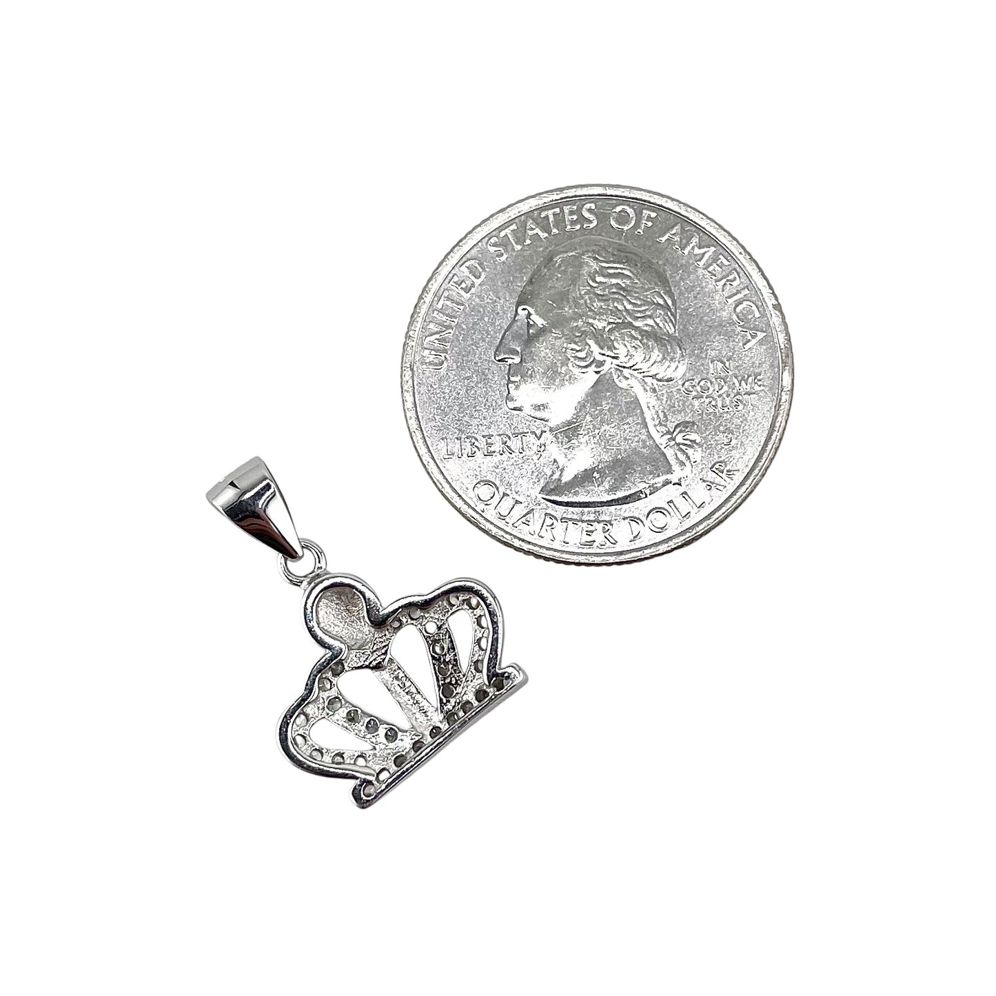 CZ Crown Pendant Sterling Silver