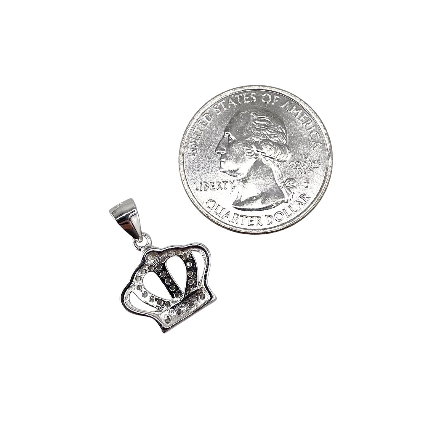 CZ Crown Pendant Sterling Silver